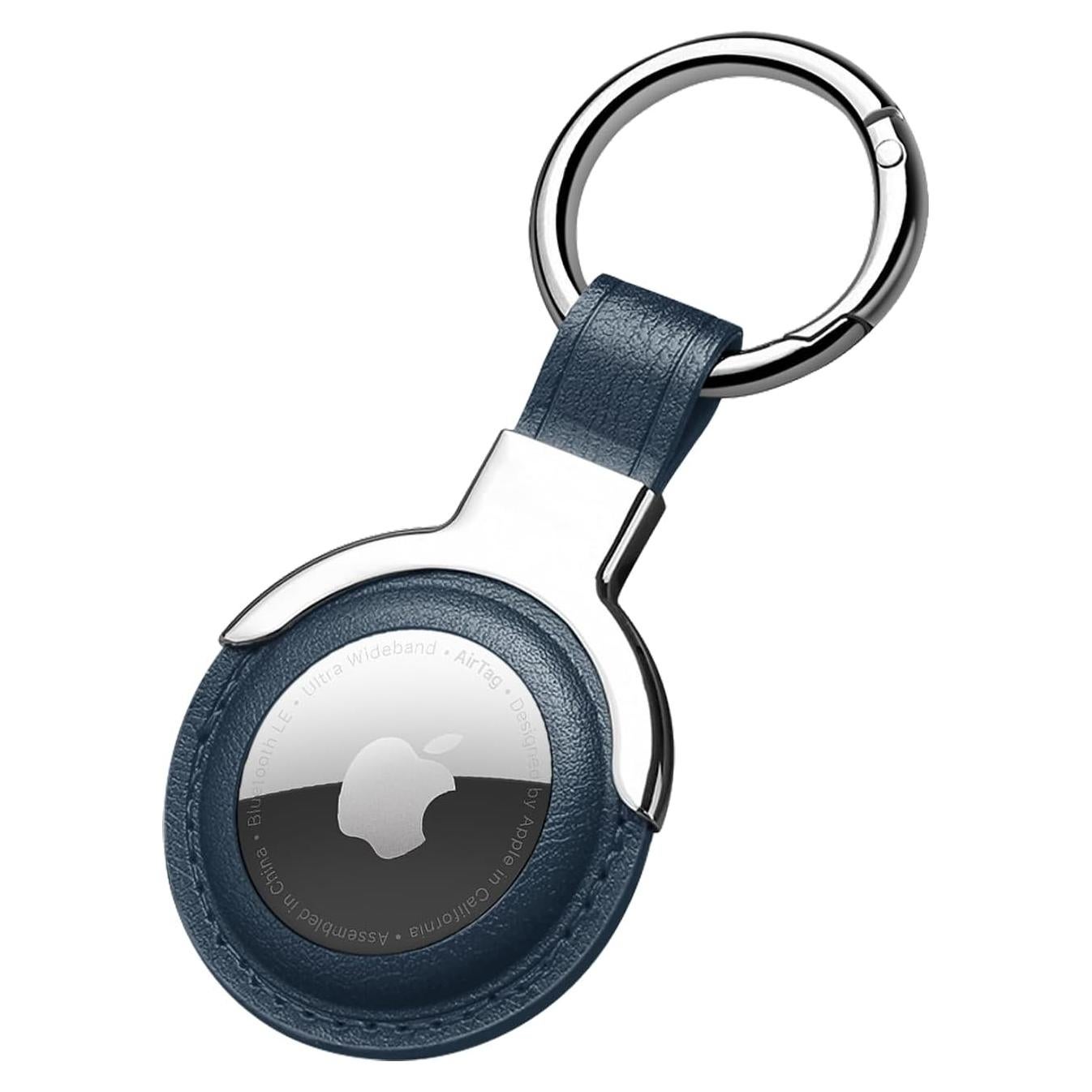 Funda de Cuero para Llavero AirTag Sichy Azul - Soporte Anti-Pérdida