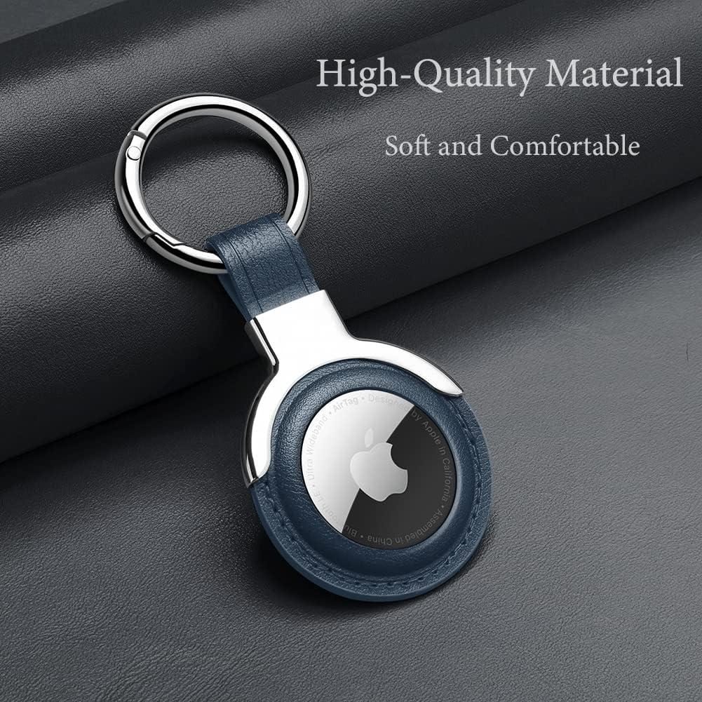 Funda de Cuero para Llavero AirTag Sichy Azul - Soporte Anti-Pérdida