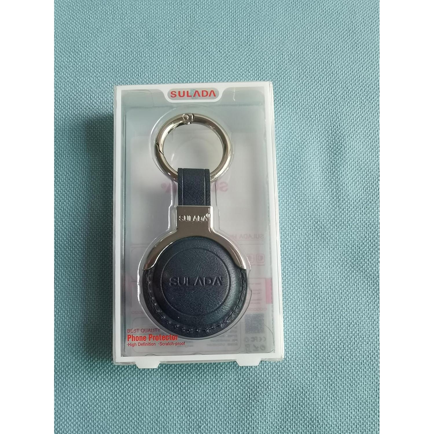 Funda de Cuero para Llavero AirTag Sichy Azul - Soporte Anti-Pérdida