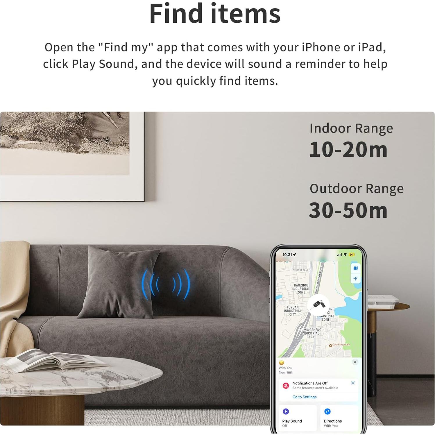 Localizador de Llaves Inteligente MIUXGIO F06 Marrón - Find My iOS