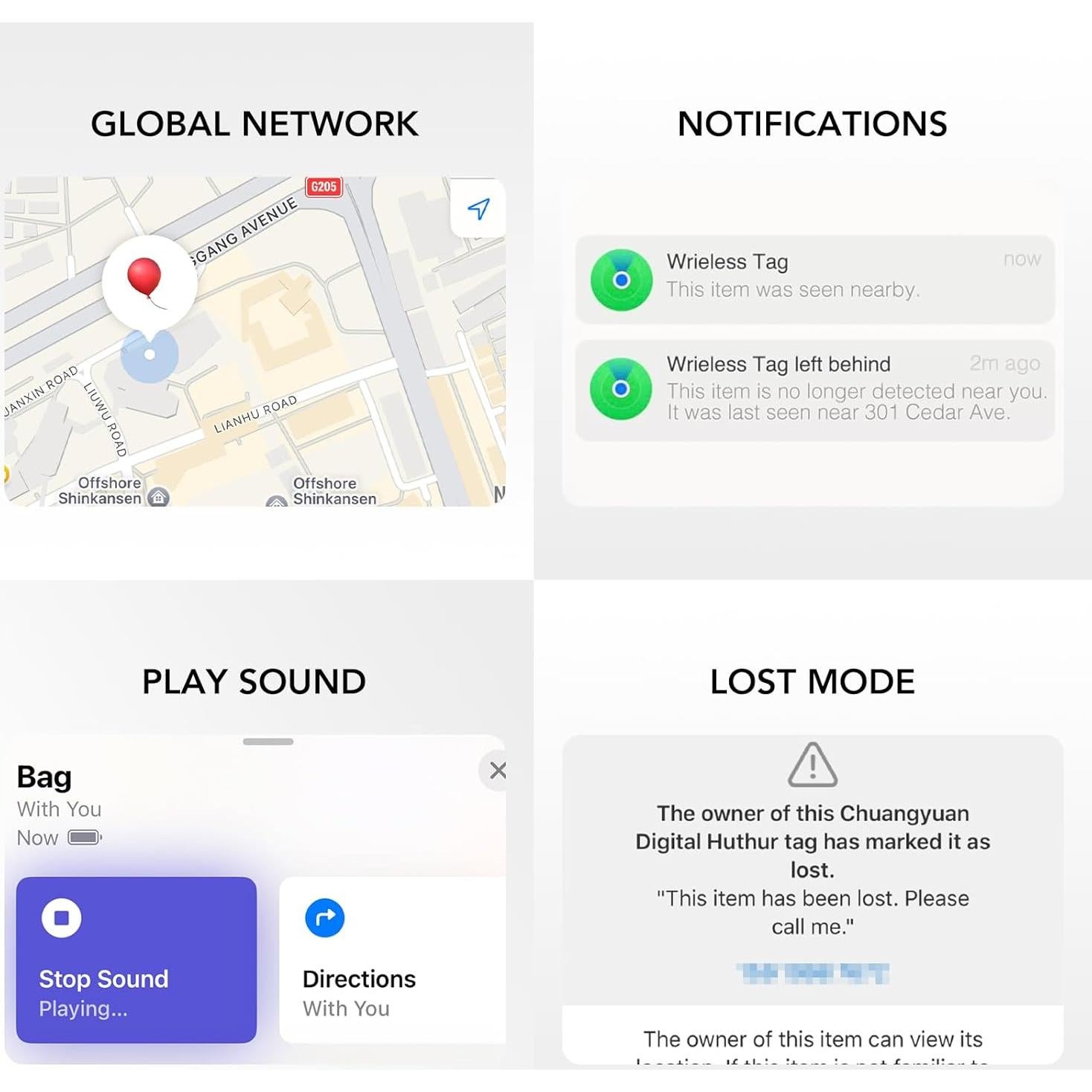 Localizadores de Artículos CASCHO 2-Pack Bluetooth IP67