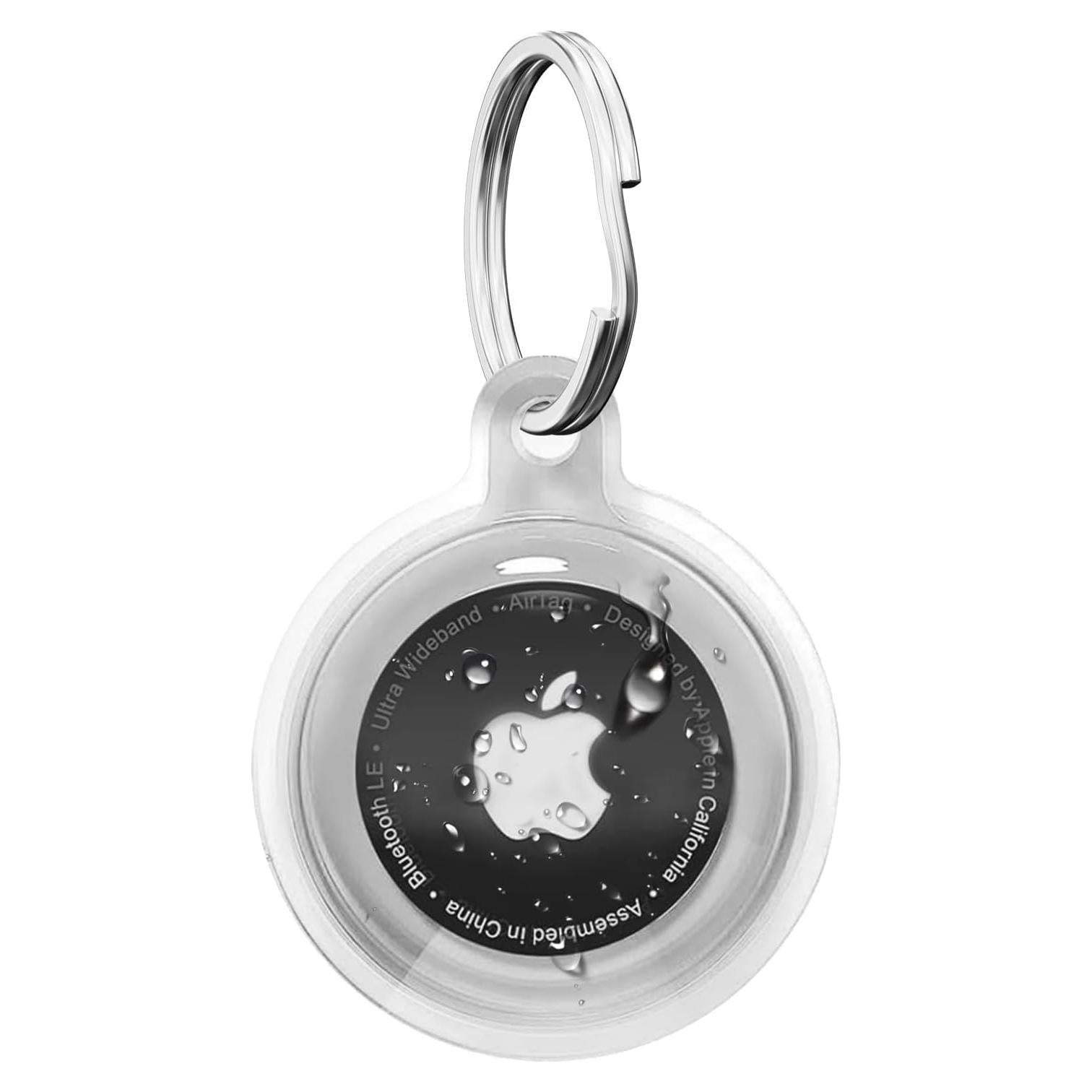for Airtag Holder，for Air Tag Case，Waterproof for Airtags Case with Keychain，Anti-Scratch for Air Tags Key Chain for Tracking，Keys，Luggage，Accessories for GPS Item Finder Tracker，Clear