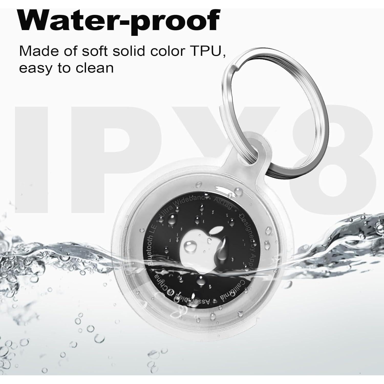 for Airtag Holder，for Air Tag Case，Waterproof for Airtags Case with Keychain，Anti-Scratch for Air Tags Key Chain for Tracking，Keys，Luggage，Accessories for GPS Item Finder Tracker，Clear