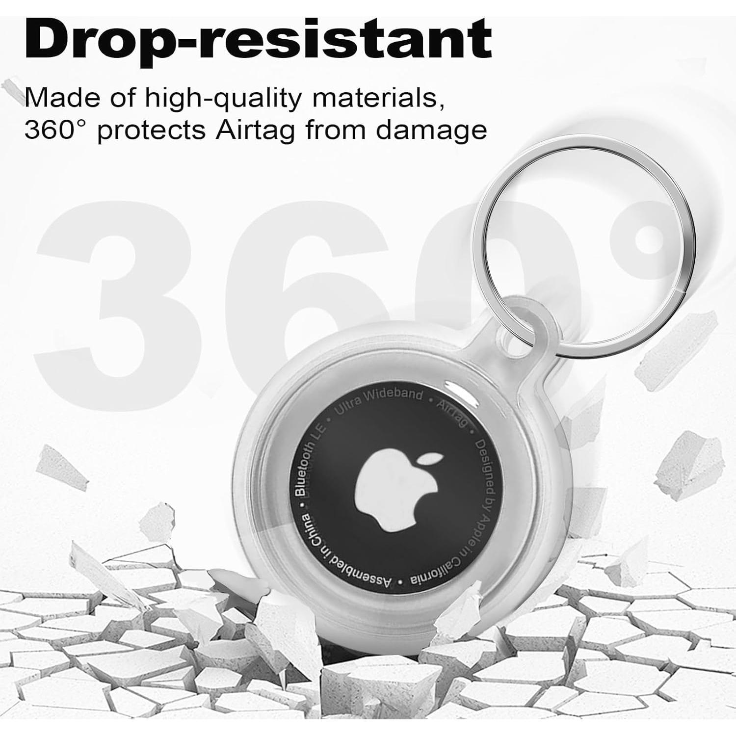 for Airtag Holder，for Air Tag Case，Waterproof for Airtags Case with Keychain，Anti-Scratch for Air Tags Key Chain for Tracking，Keys，Luggage，Accessories for GPS Item Finder Tracker，Clear