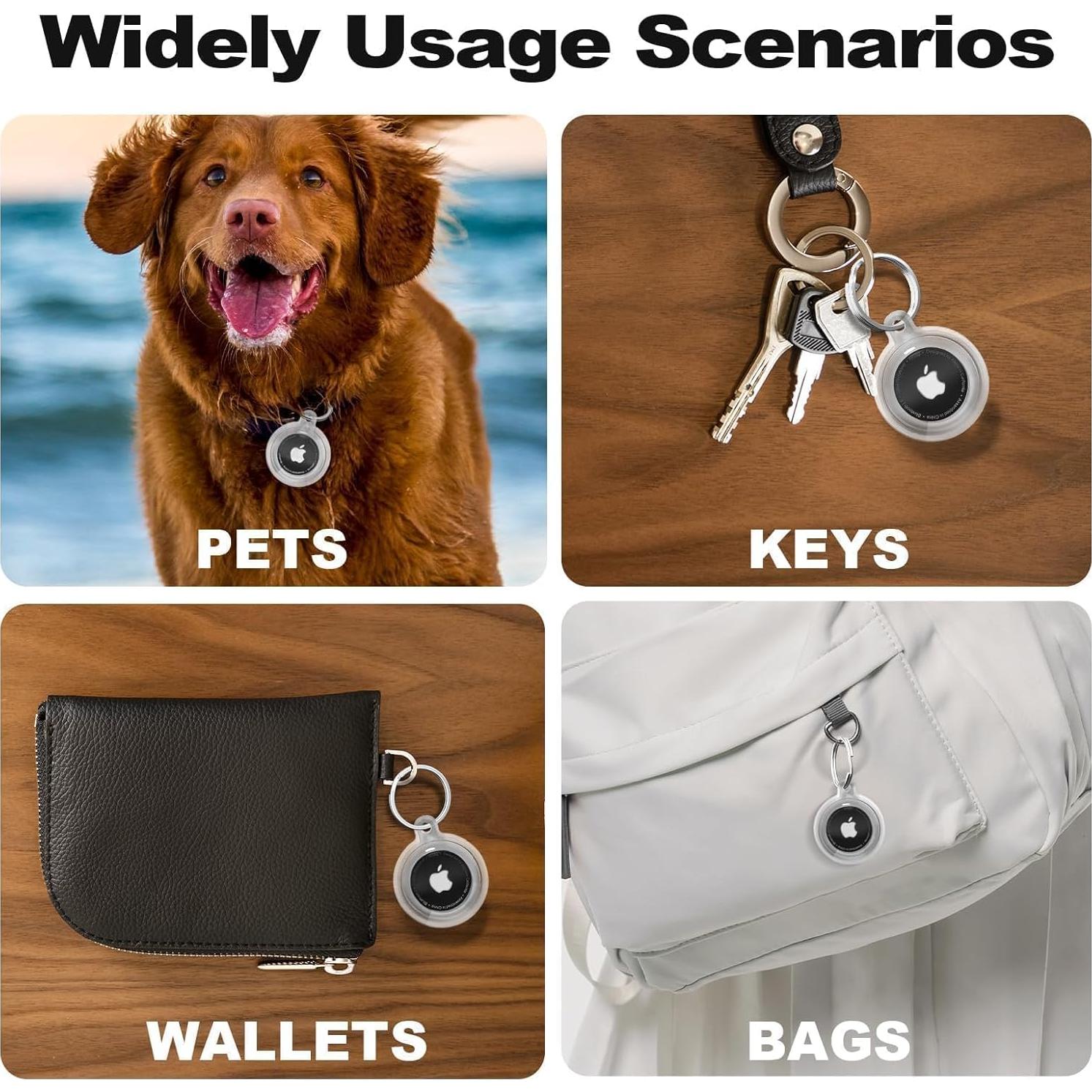 for Airtag Holder，for Air Tag Case，Waterproof for Airtags Case with Keychain，Anti-Scratch for Air Tags Key Chain for Tracking，Keys，Luggage，Accessories for GPS Item Finder Tracker，Clear