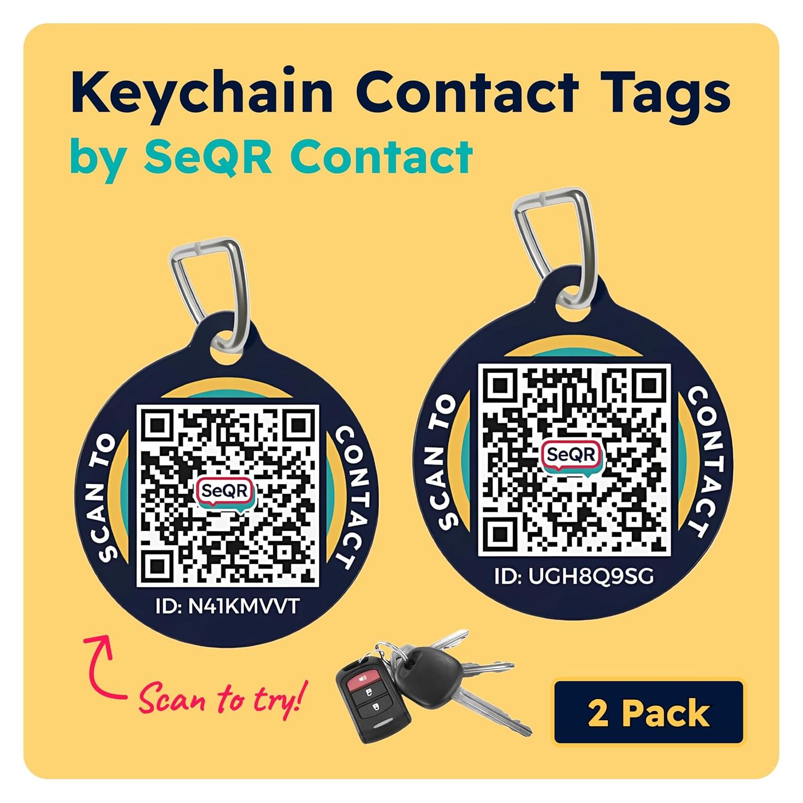 Etiquetas de Llaveros QR SeQR Personalizables 2.92x3.30cm