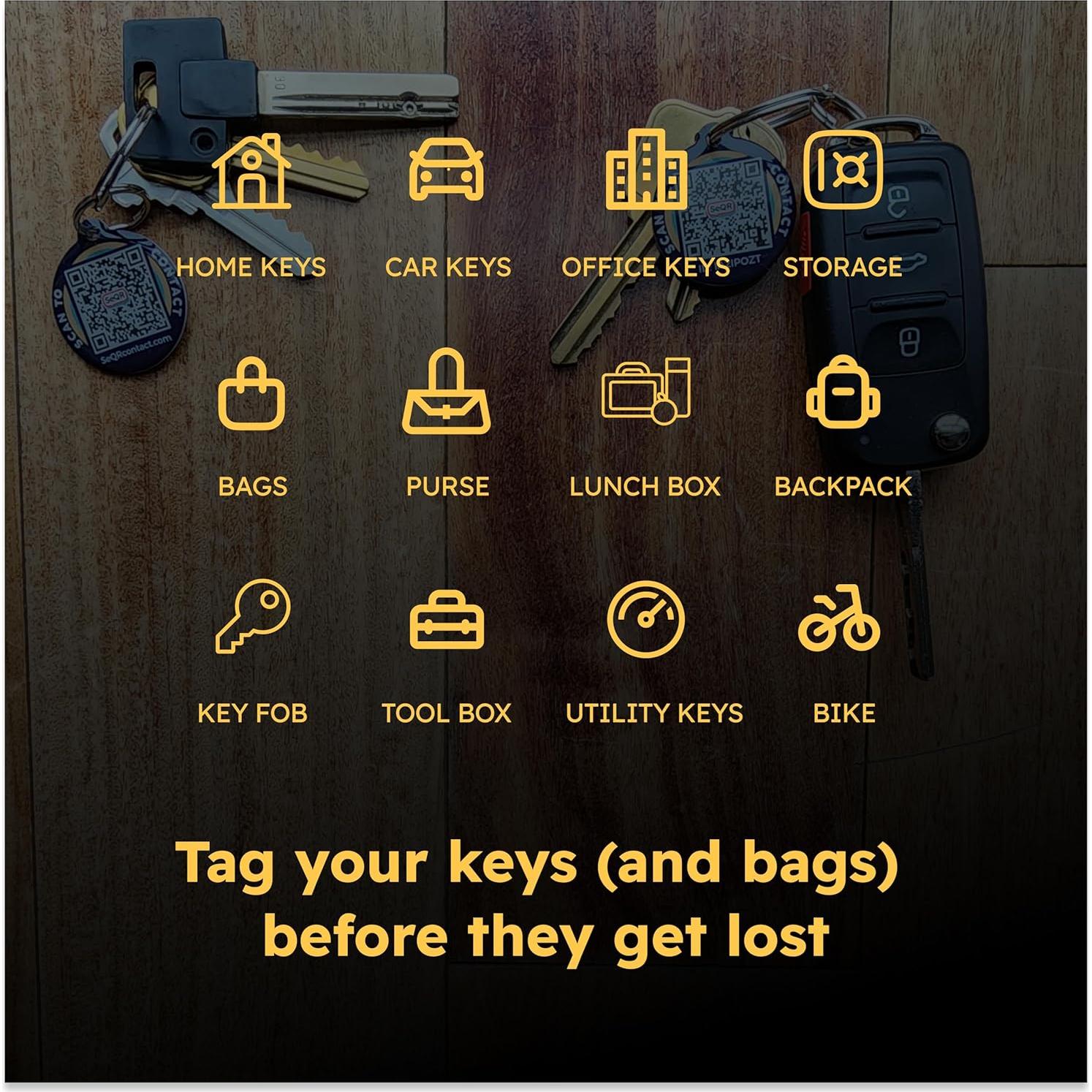 Etiquetas de Llaveros QR SeQR Personalizables 2.92x3.30cm