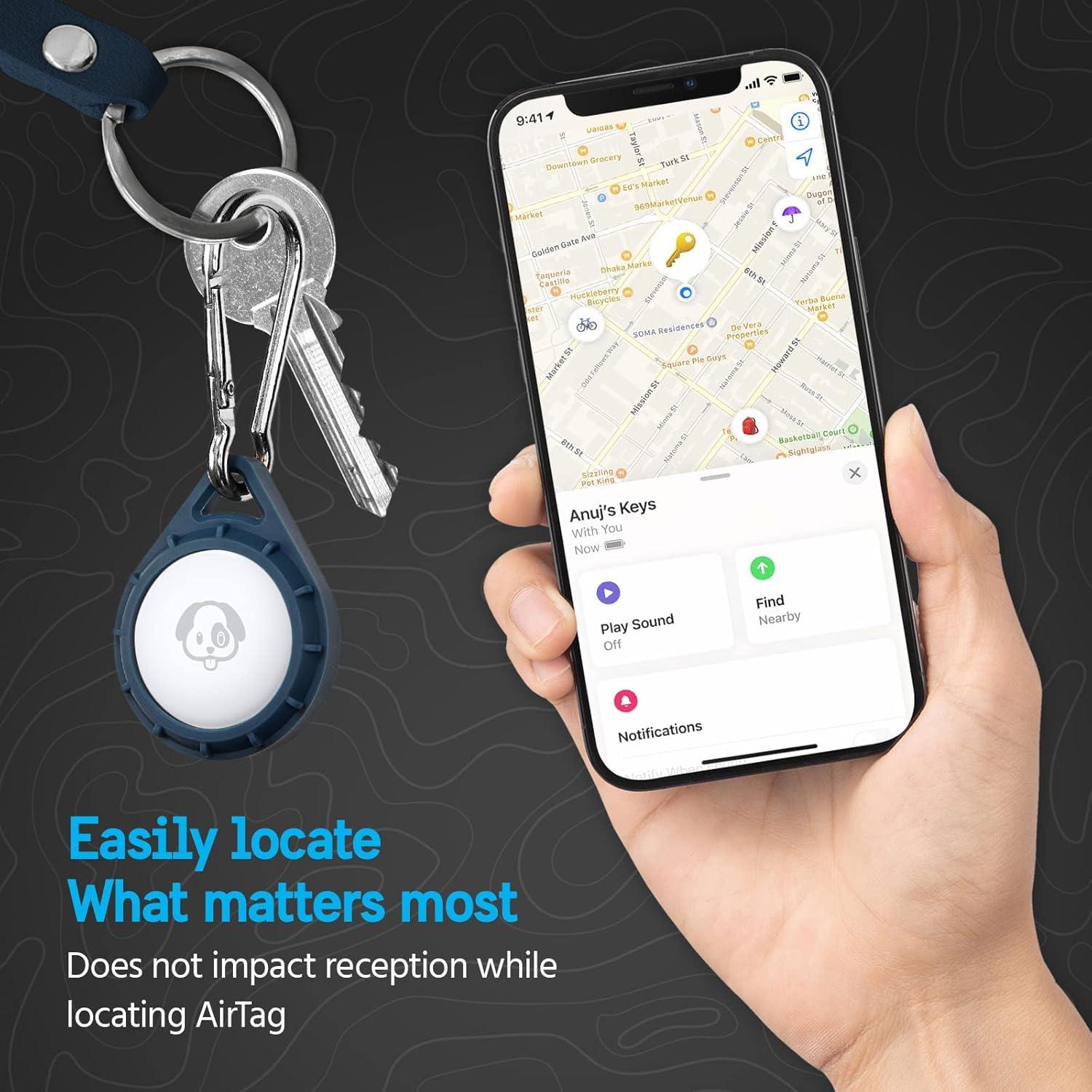 Funda Protectora Pelican para AirTag con Clip Marino