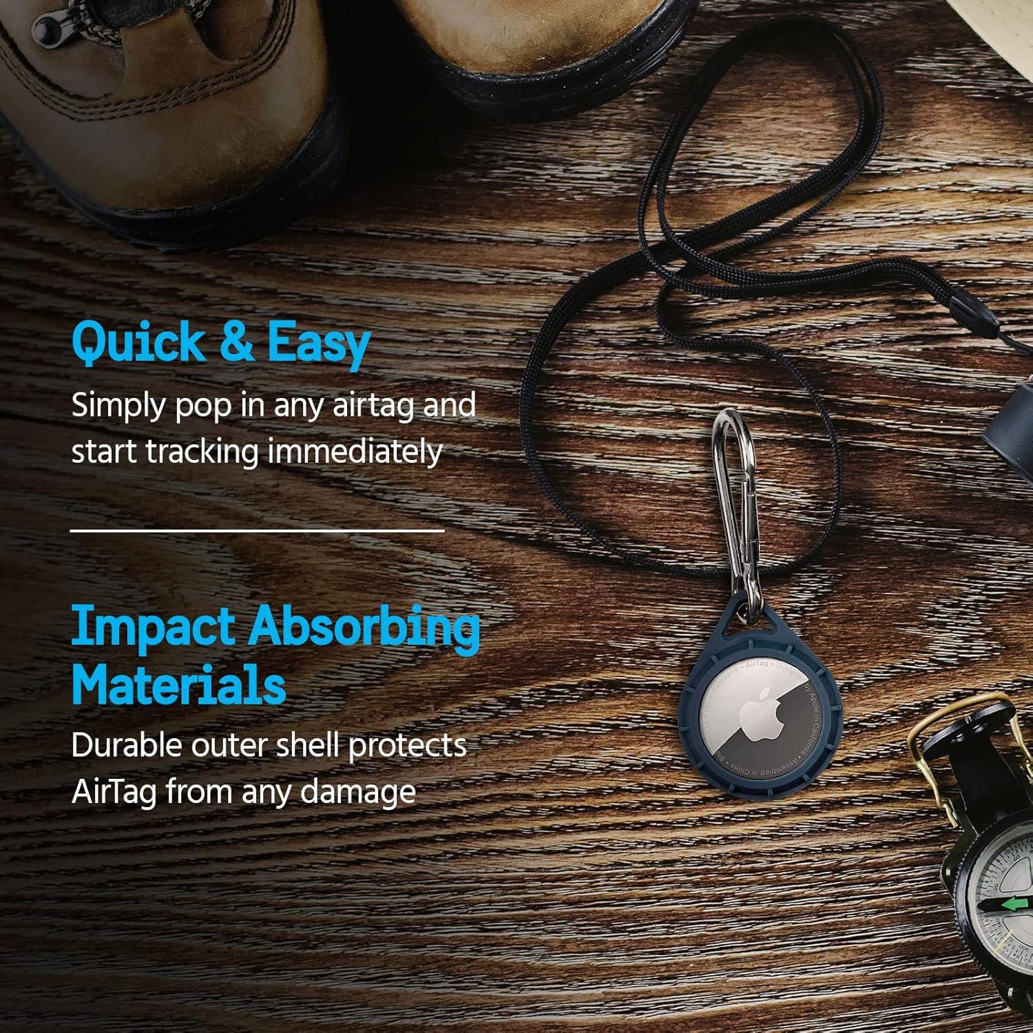 Funda Protectora Pelican para AirTag con Clip Marino