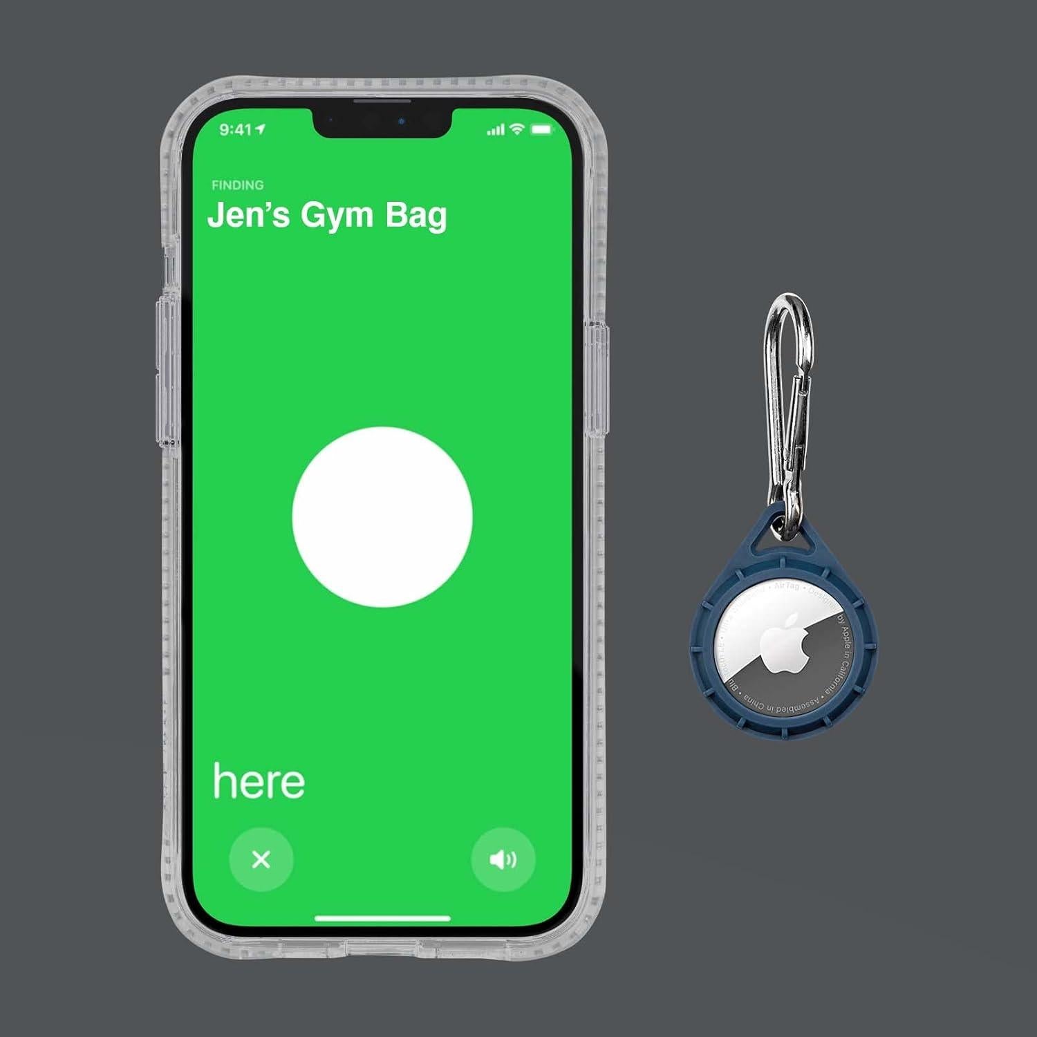 Funda Protectora Pelican para AirTag con Clip Marino