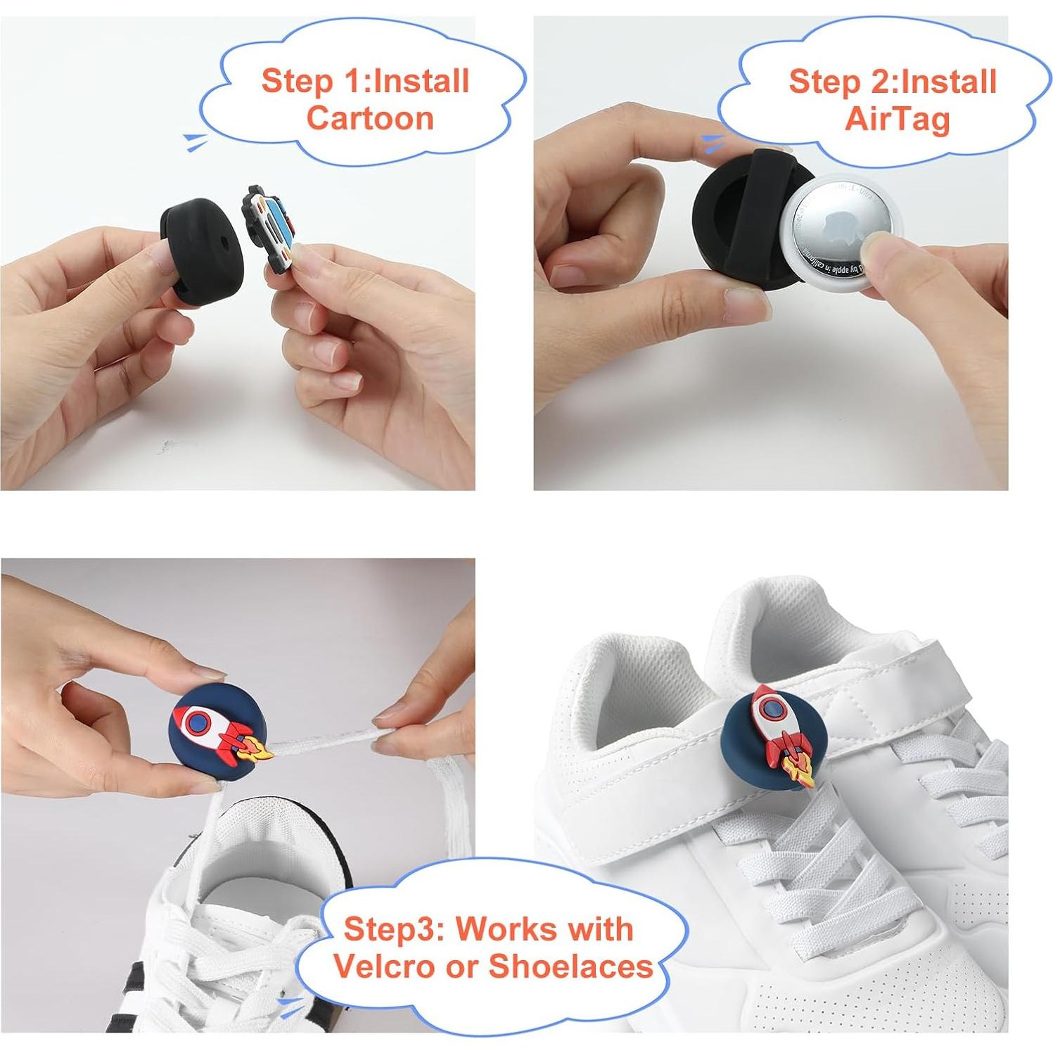 Soportes de Silicona para Niños Wagtune - 4 Piezas AirTag