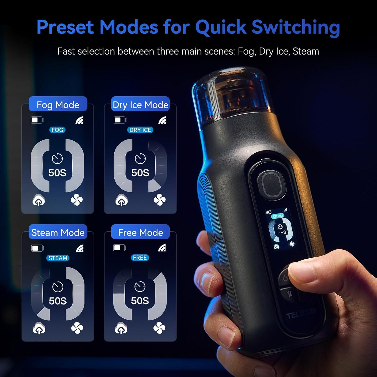 Máquina de Niebla TELESIN C40 Portátil 40W con Control Remoto