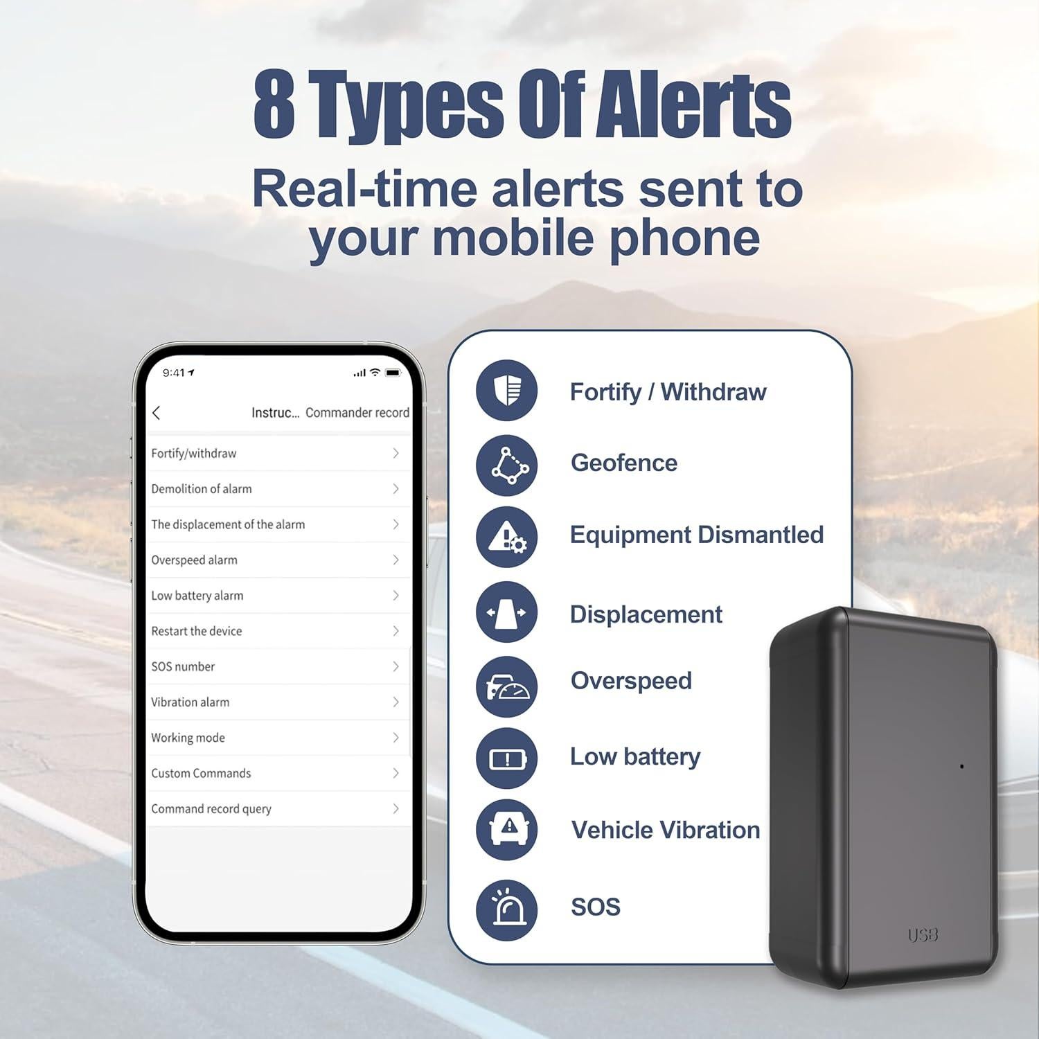 Rastreador GPS Niuvith G05A para Vehículo con SIM y Batería 6000mAh