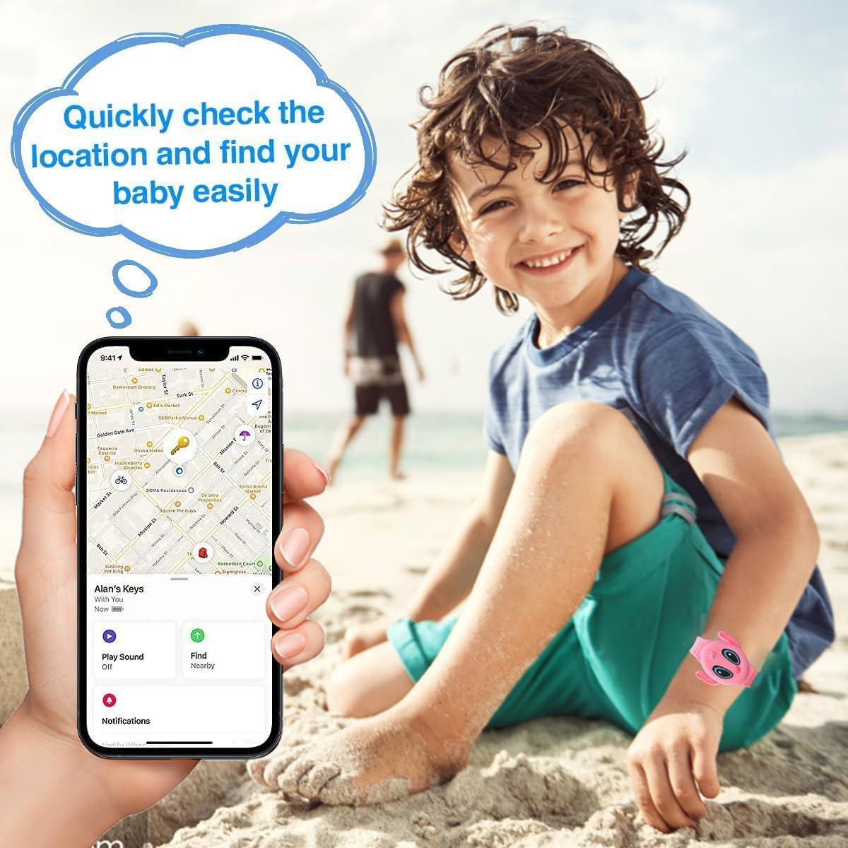 Pulsera Ajustable Rosa para AirTag Niños - Impermeable