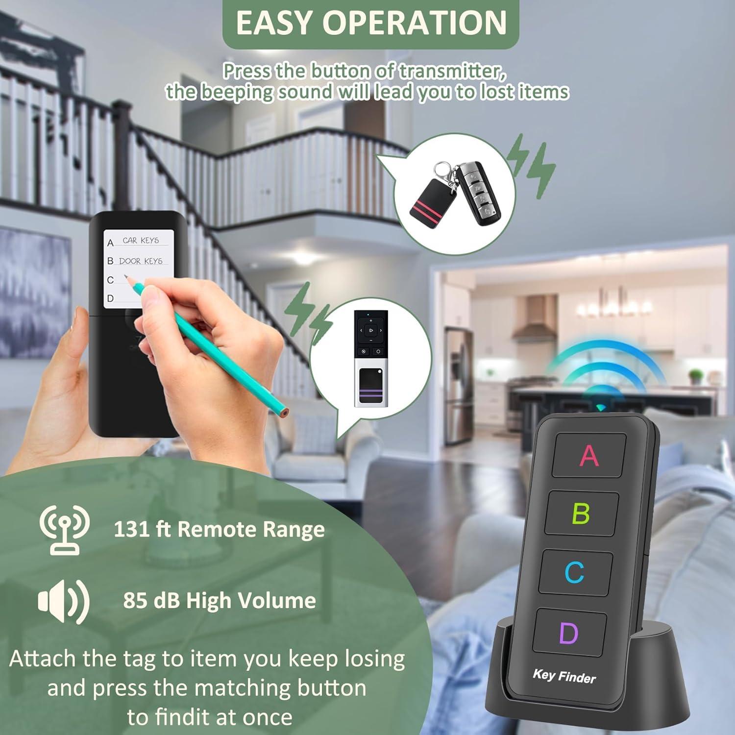 Buscador de Llaves Inalámbrico Midlocater - 4 Dispositivos 85dB