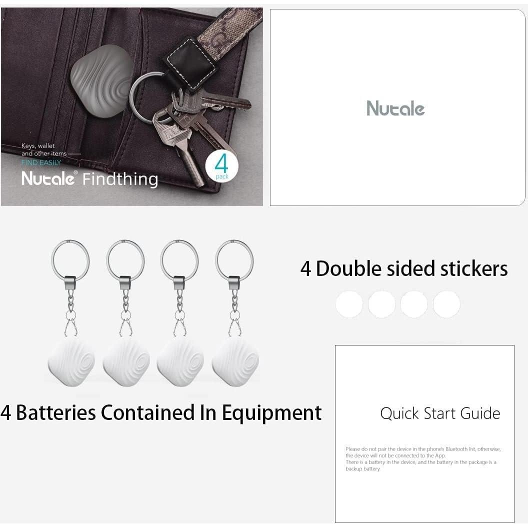 Localizador de Llaves Nutale Bluetooth 4 Piezas Blanco