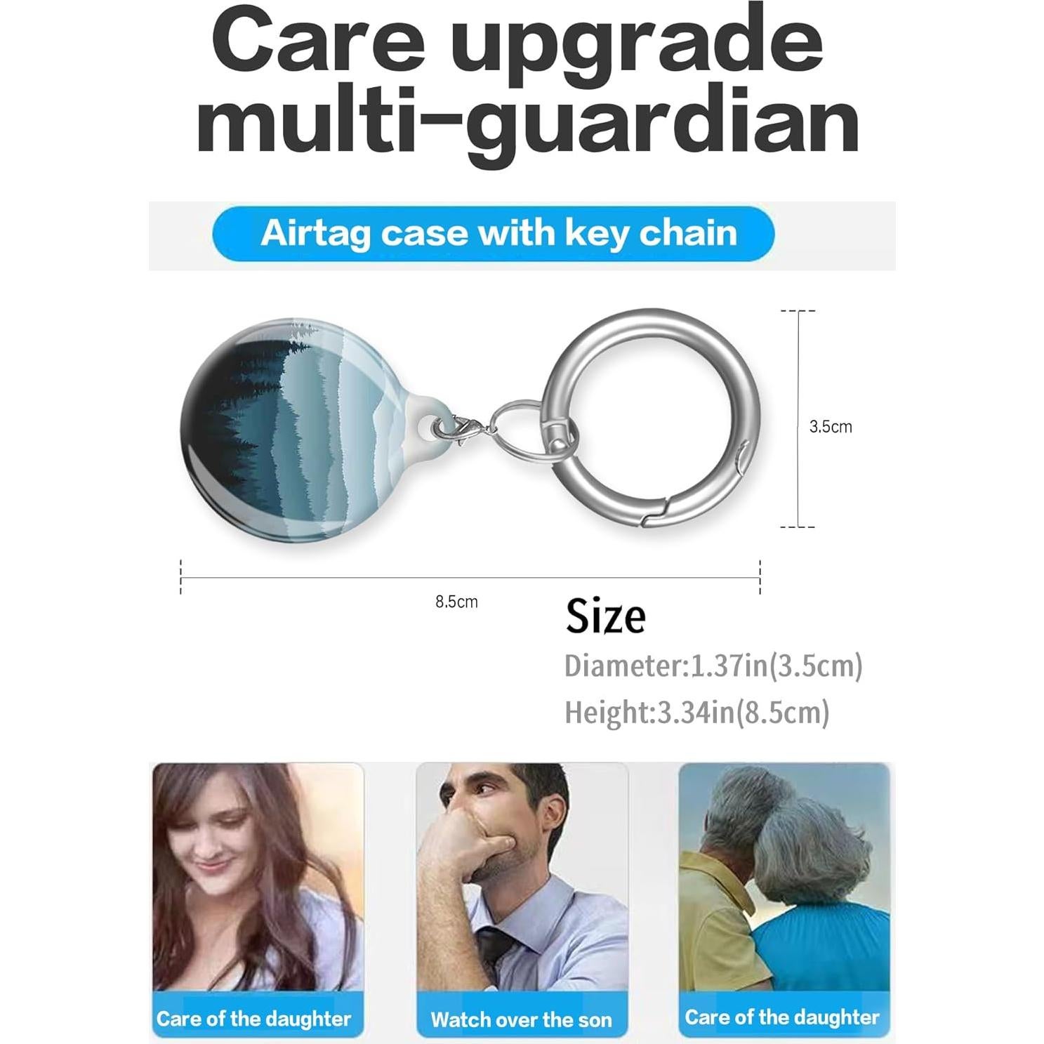 Funda Protectora para Air Tag LZMtacase Bosque Azul