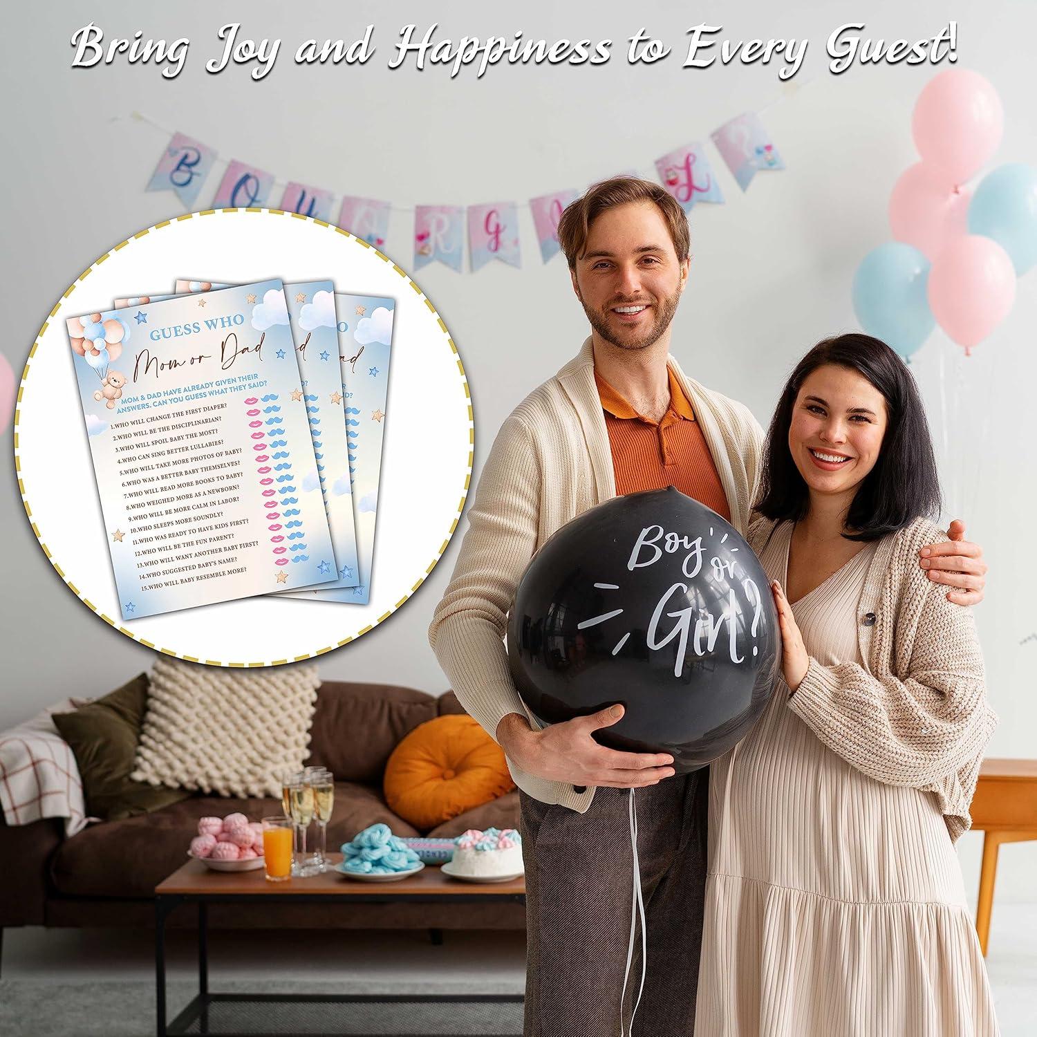 30 Tarjetas Adivina Quién Mamá o Papá - Fiesta Baby Shower