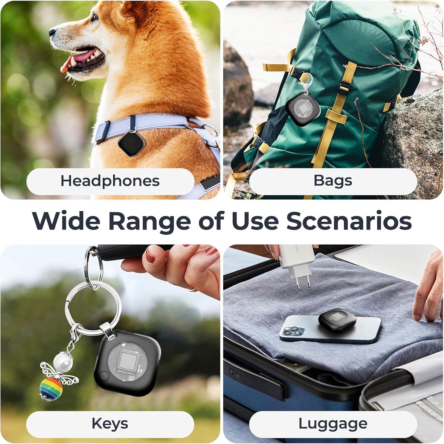 Air Tags 4 Pack Rastreador Bluetooth WarmSea Negro IP67