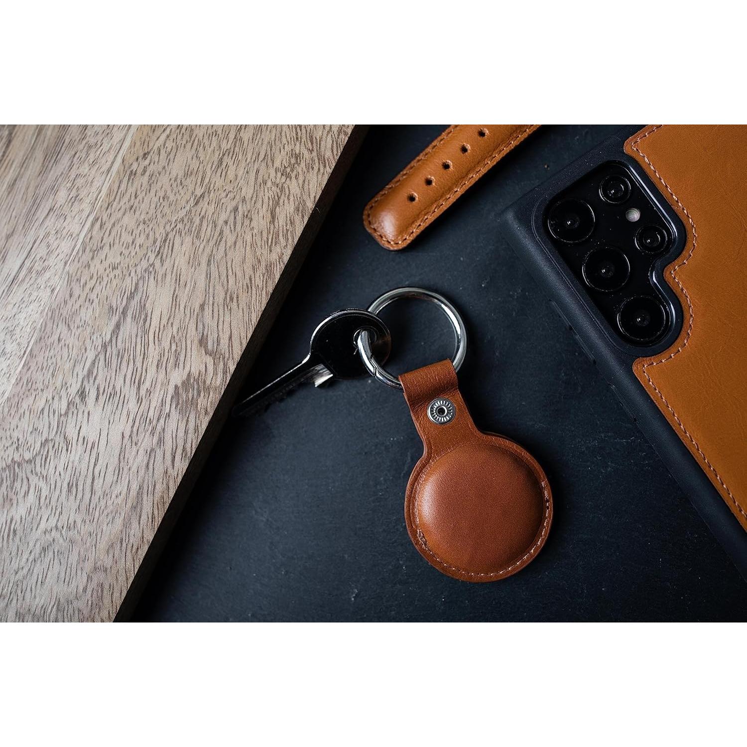 Soporte de cuero Snakehive para Apple AirTag - Rojo