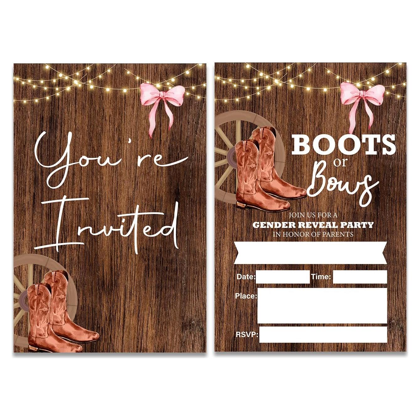 Invitaciones Fiesta Revelación Género Soiceu Set 20