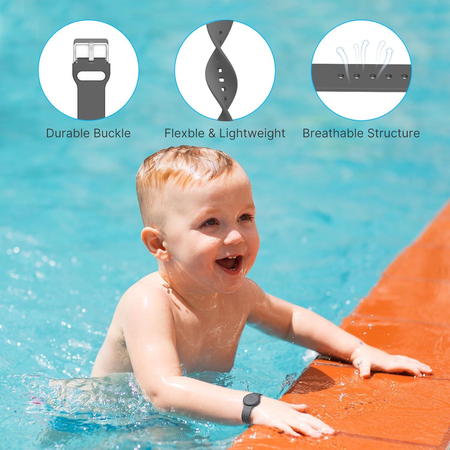 Pulsera de Silicona Impermeable para AirTag Motande - Gris/Rosa