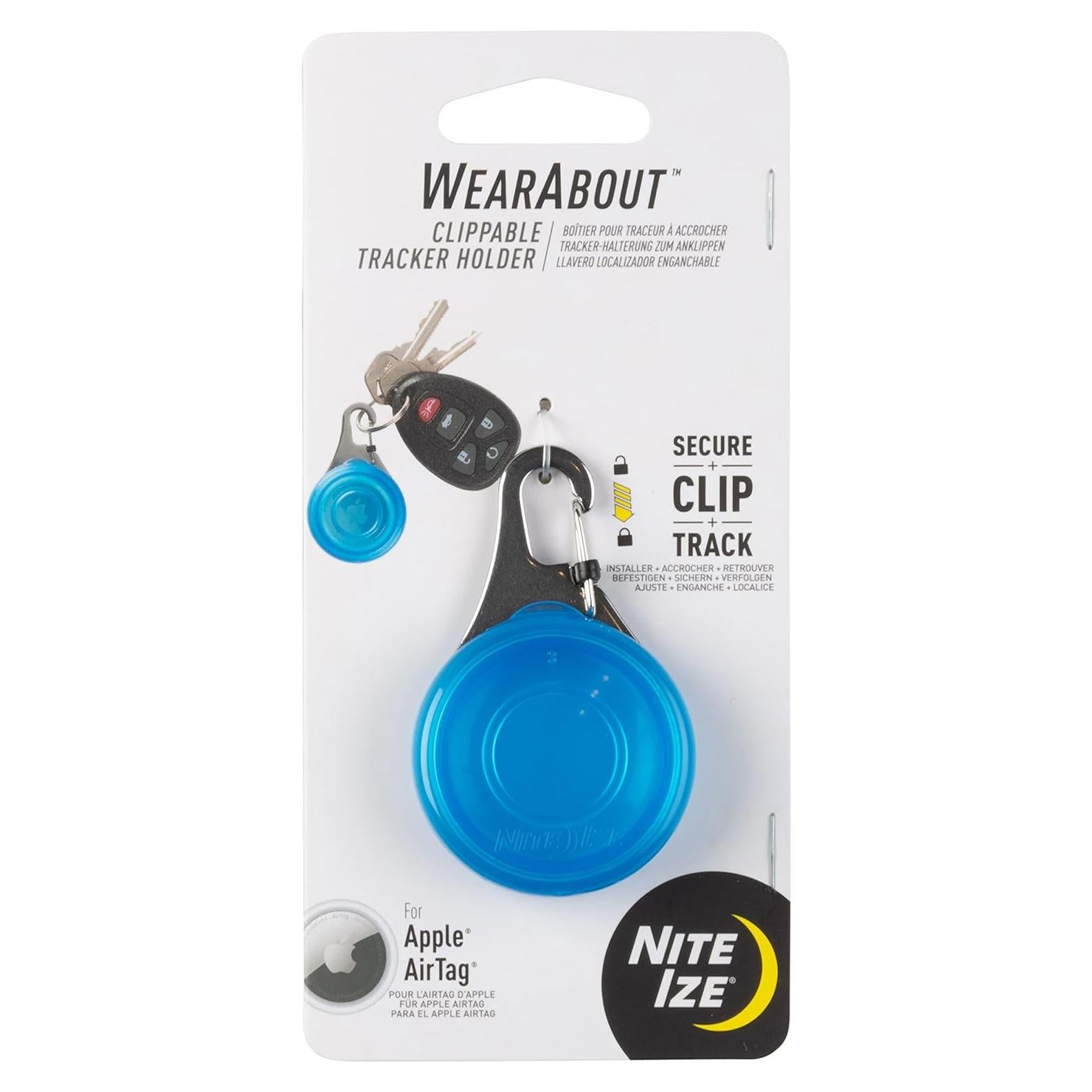 Soporte Clipable Nite IZE WearAbout para Apple AirTag - Azul