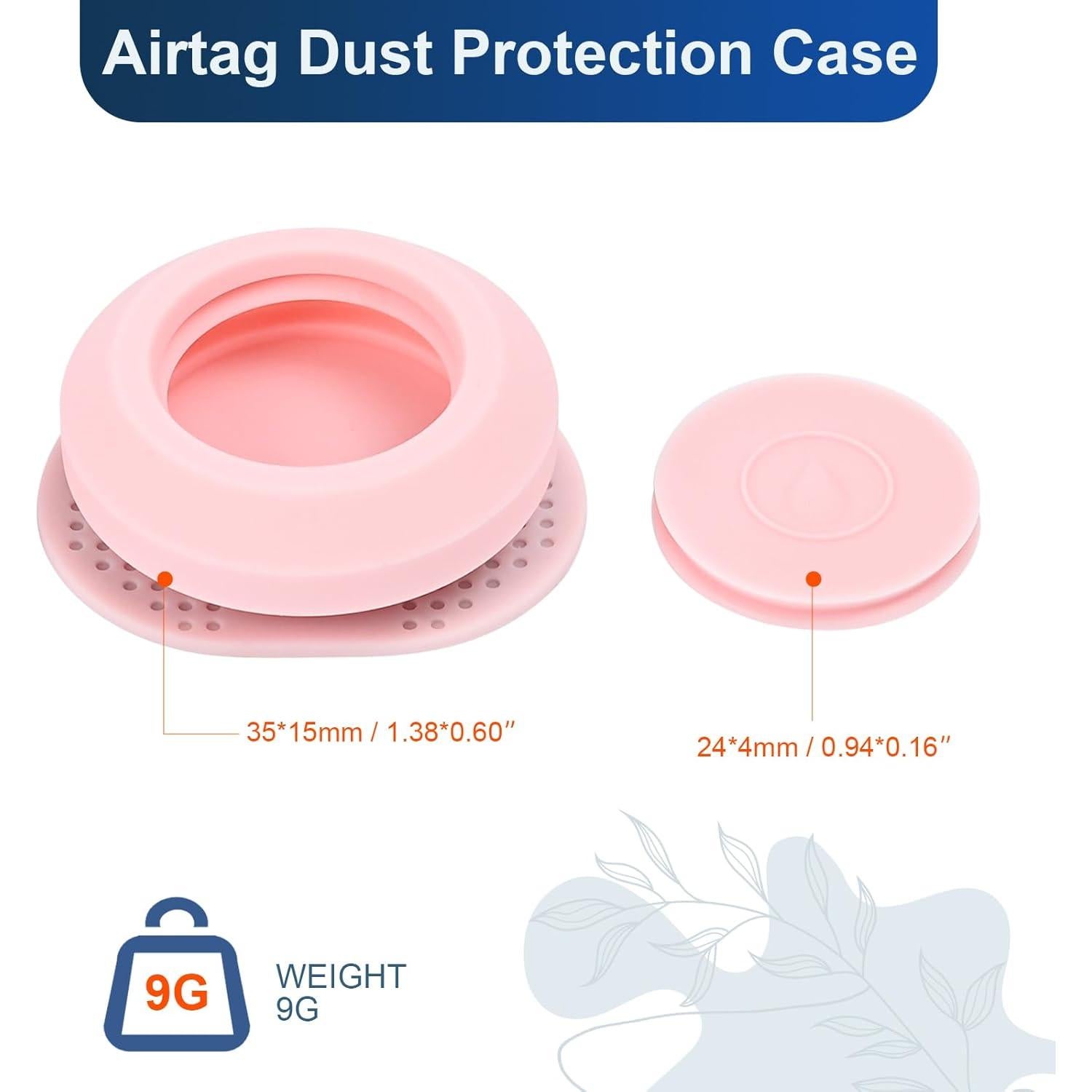 Funda Protectora Silicona para AirTag - 4 Pcs Rosa y Púrpura