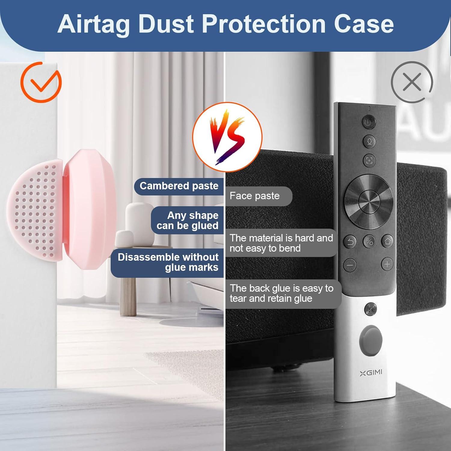 Funda Protectora Silicona para AirTag - 4 Pcs Rosa y Púrpura