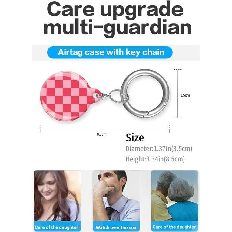 Funda Protectora para Air Tag LZMtacase Cuadrícula Roja