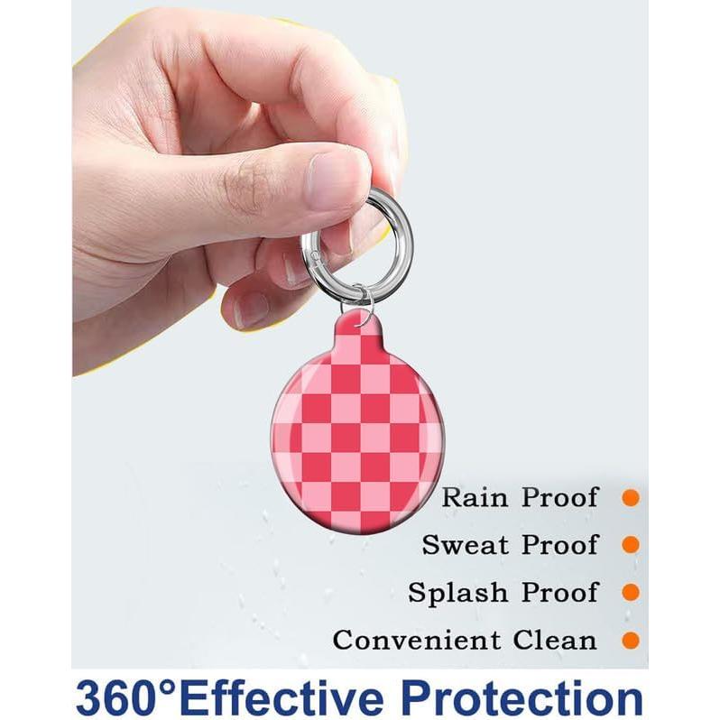 Funda Protectora para Air Tag LZMtacase Cuadrícula Roja