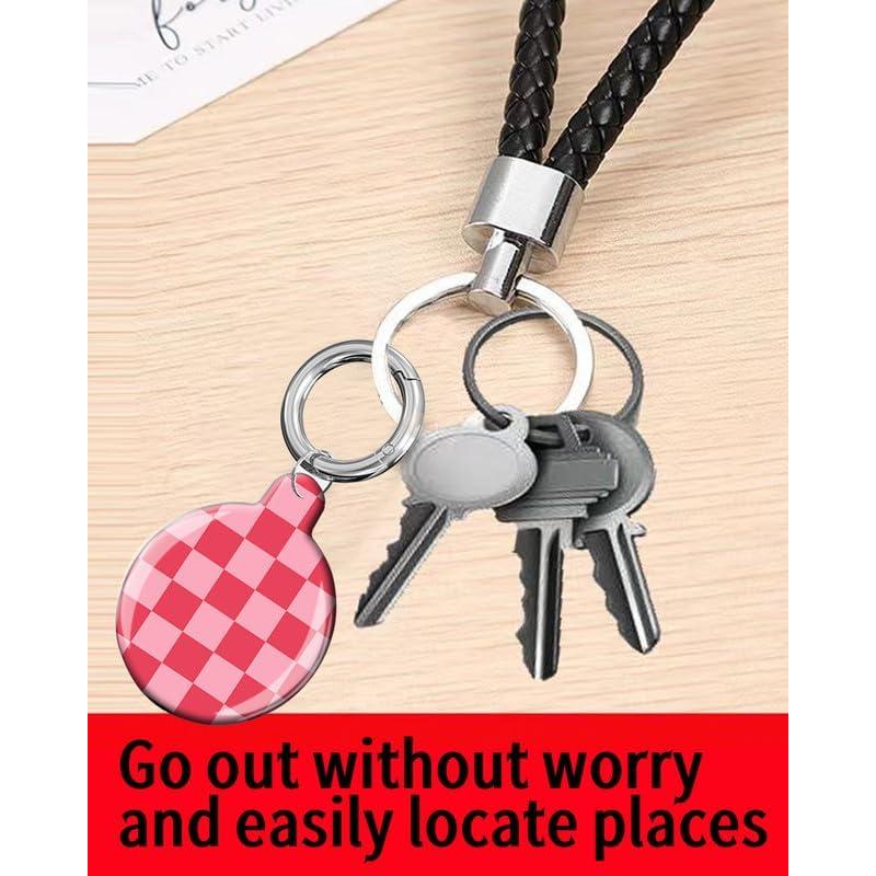 Funda Protectora para Air Tag LZMtacase Cuadrícula Roja