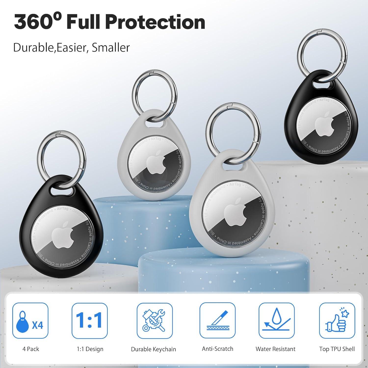 Funda protectora para AirTag Apple VYVIYON - 4 unidades TPU