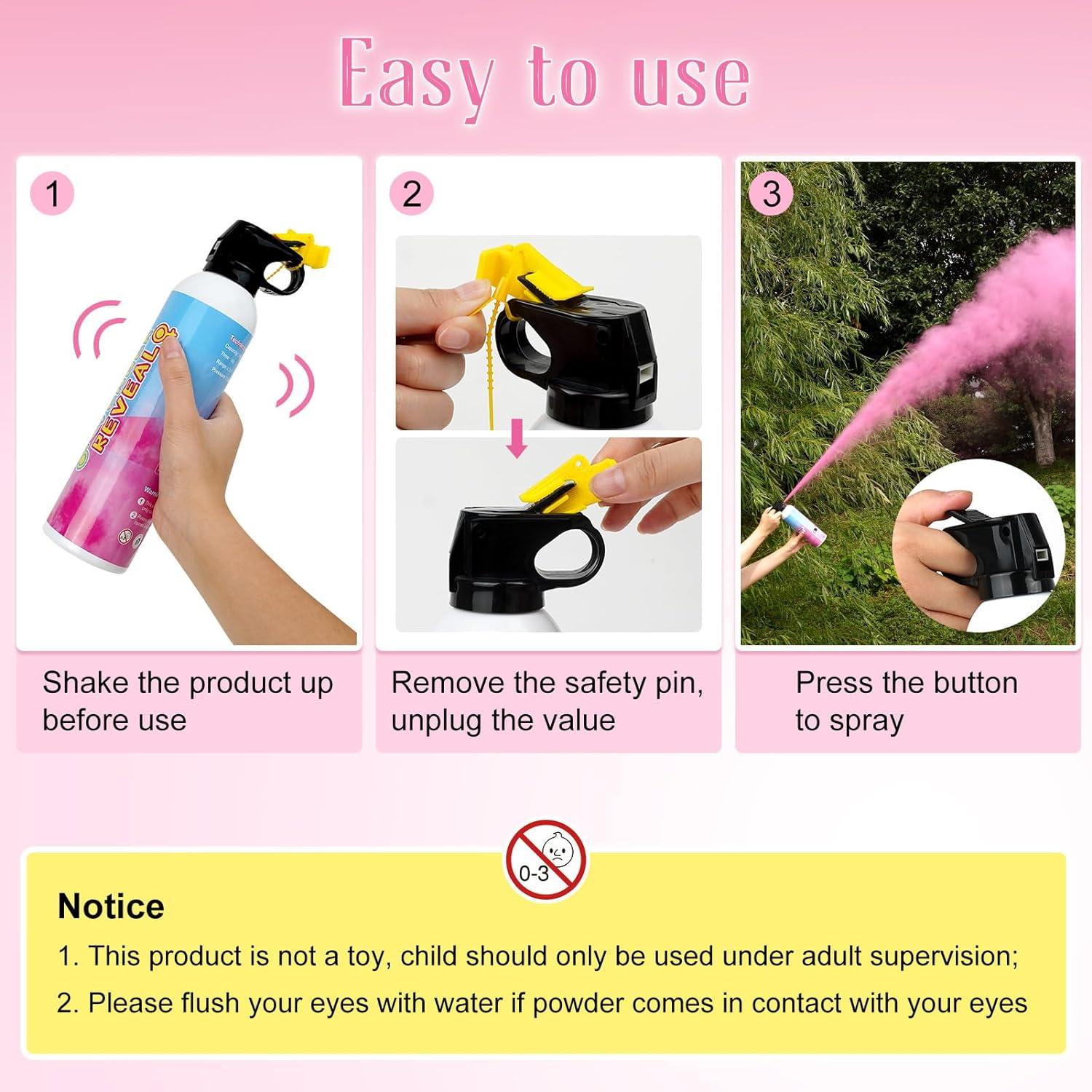 Extintor de Revelación de Género Rosa Merear 2 Paquetes