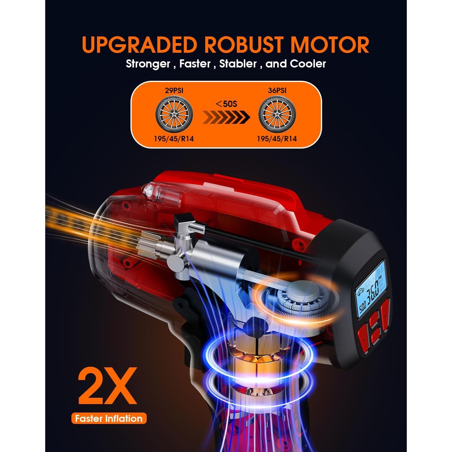 Inflador de Neumáticos KeenPower C219 21V Inalámbrico 160 PSI