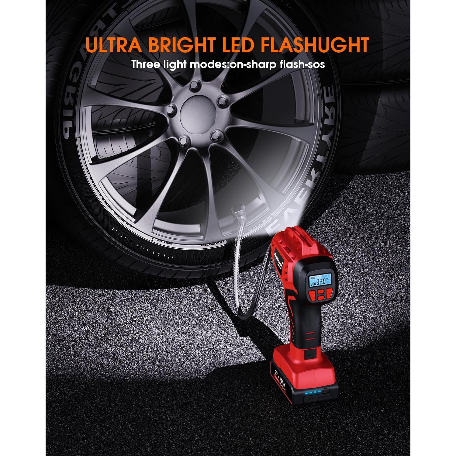 Inflador de Neumáticos KeenPower C219 21V Inalámbrico 160 PSI