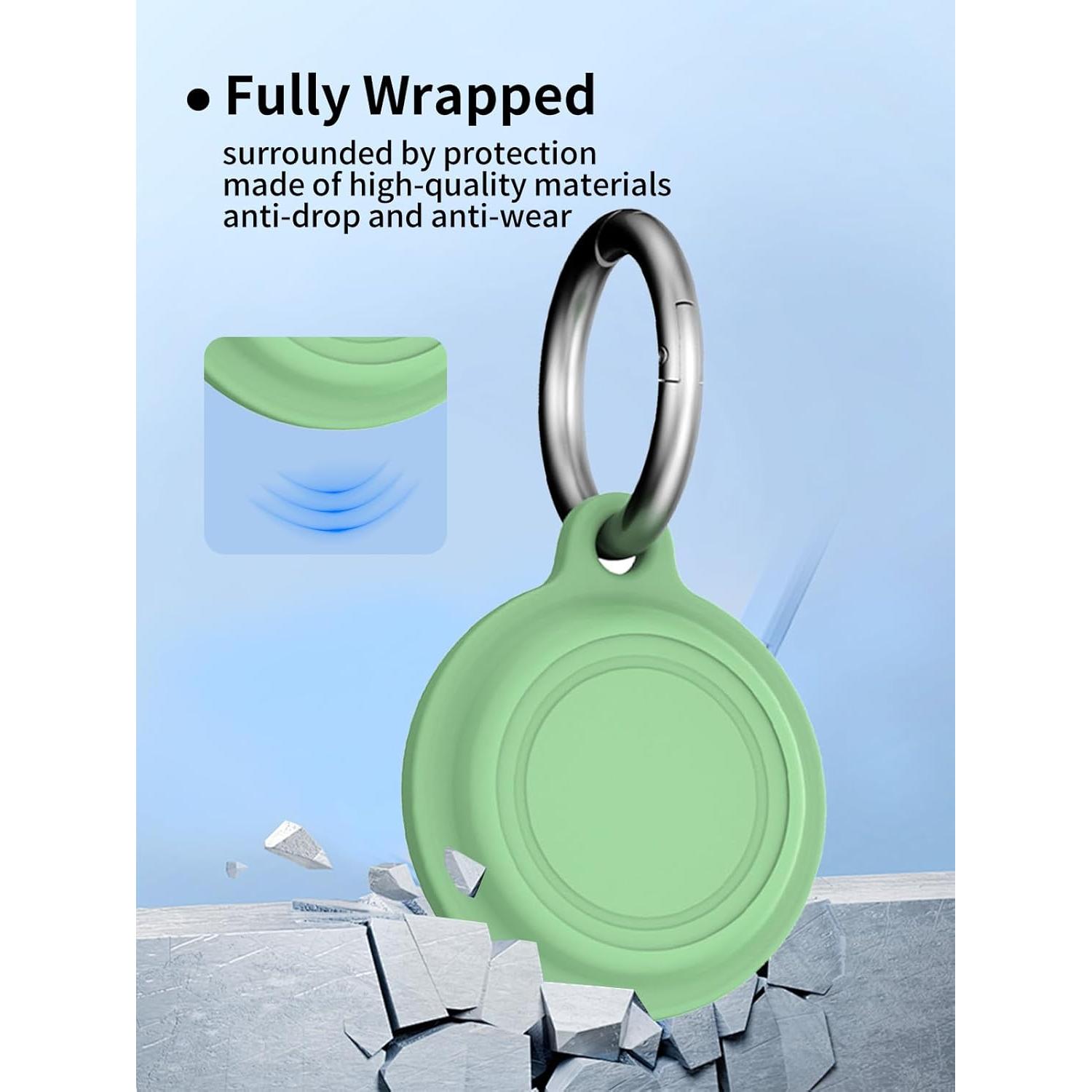 Funda de Silicona UYRUREL para Tracker Air Tag - Negro y Verde