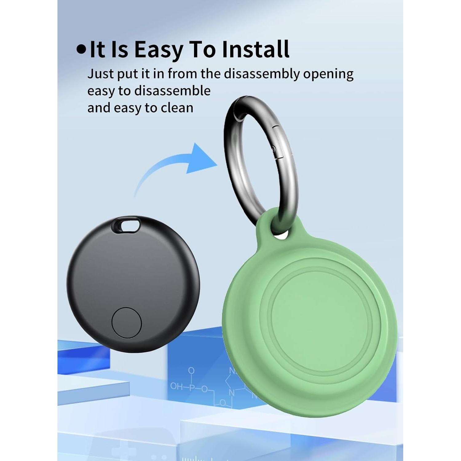 Funda de Silicona UYRUREL para Tracker Air Tag - Negro y Verde