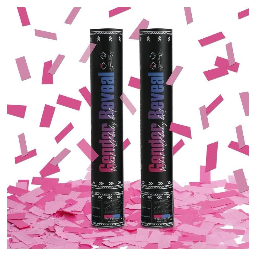 Cañón de Confeti Rosa DOUKEE 30g Biodegradable 2 Set