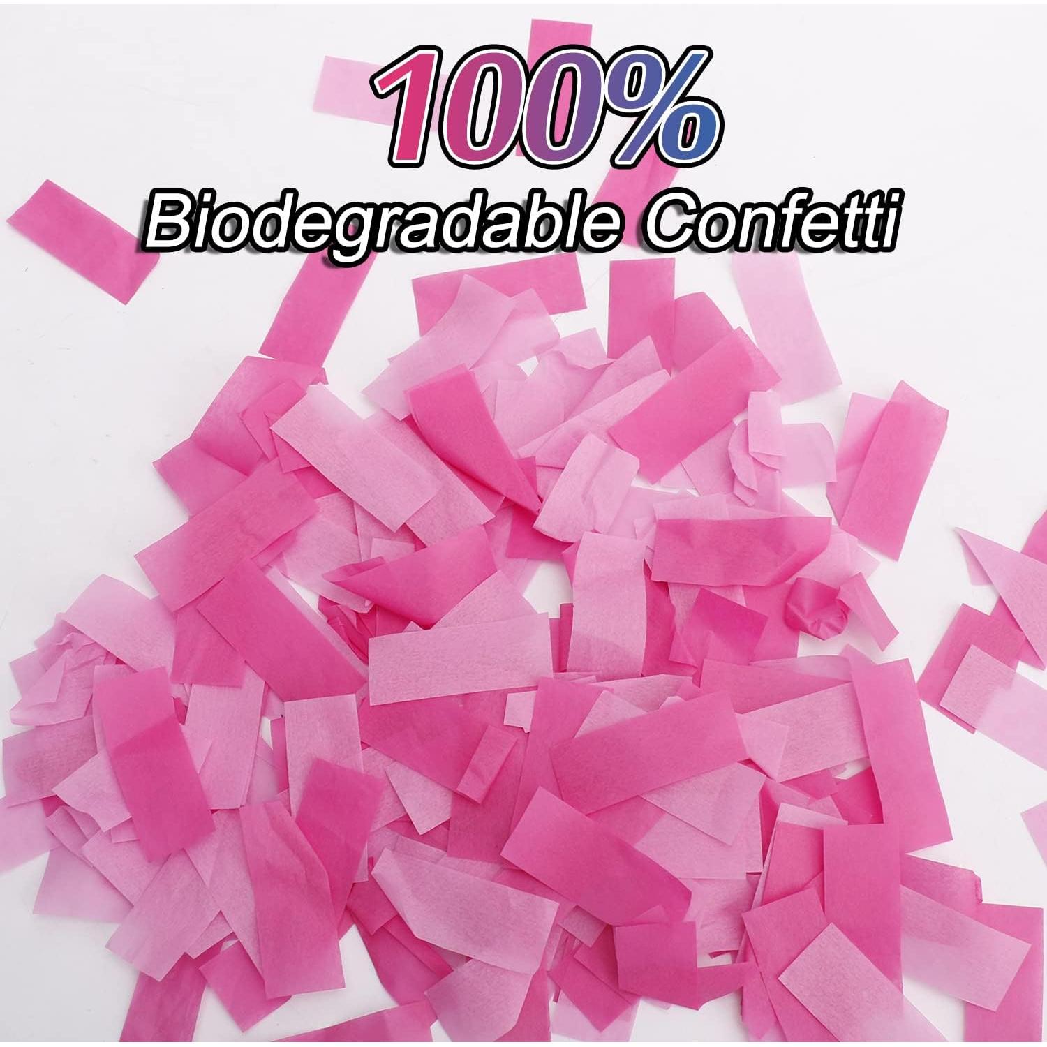 Cañón de Confeti Rosa DOUKEE 30g Biodegradable 2 Set