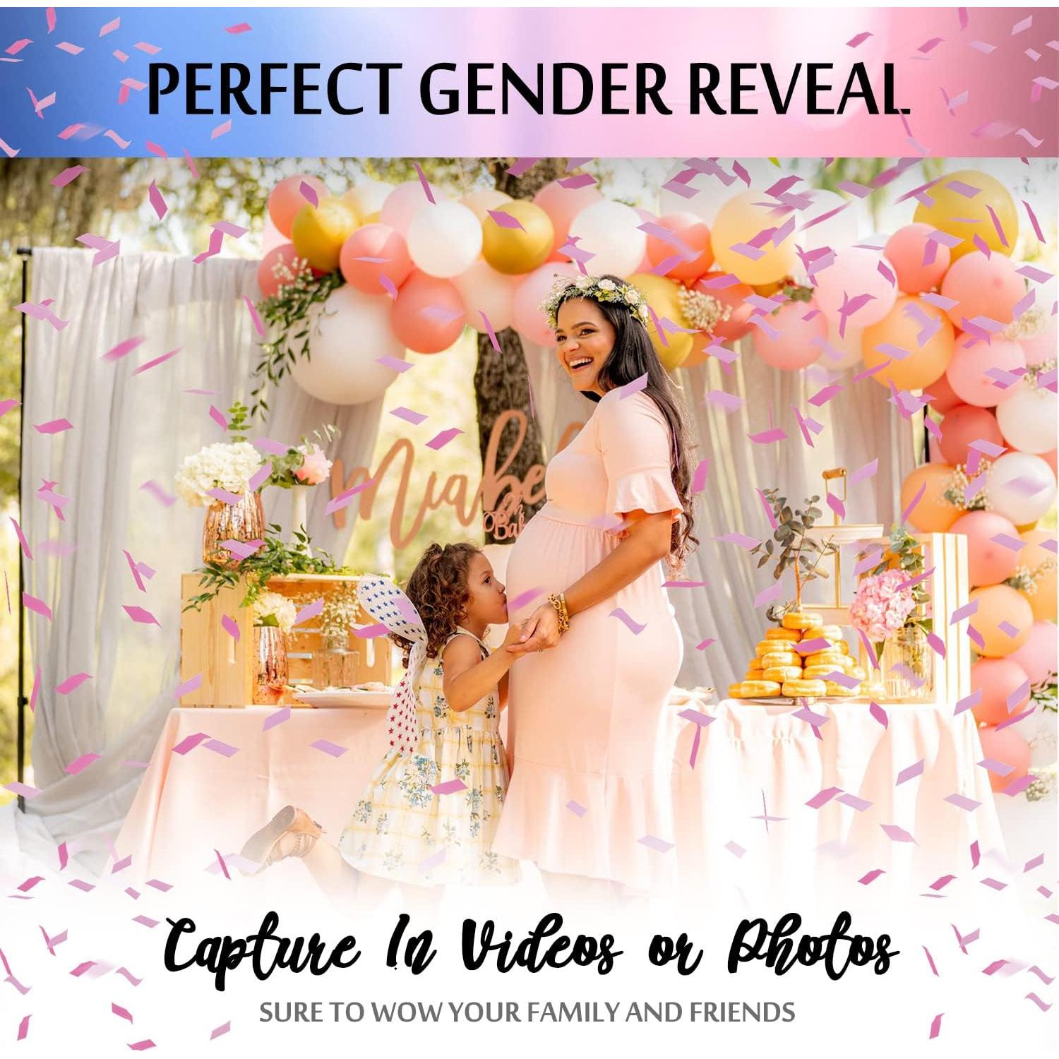 Cañón de Confeti Rosa DOUKEE 30g Biodegradable 2 Set