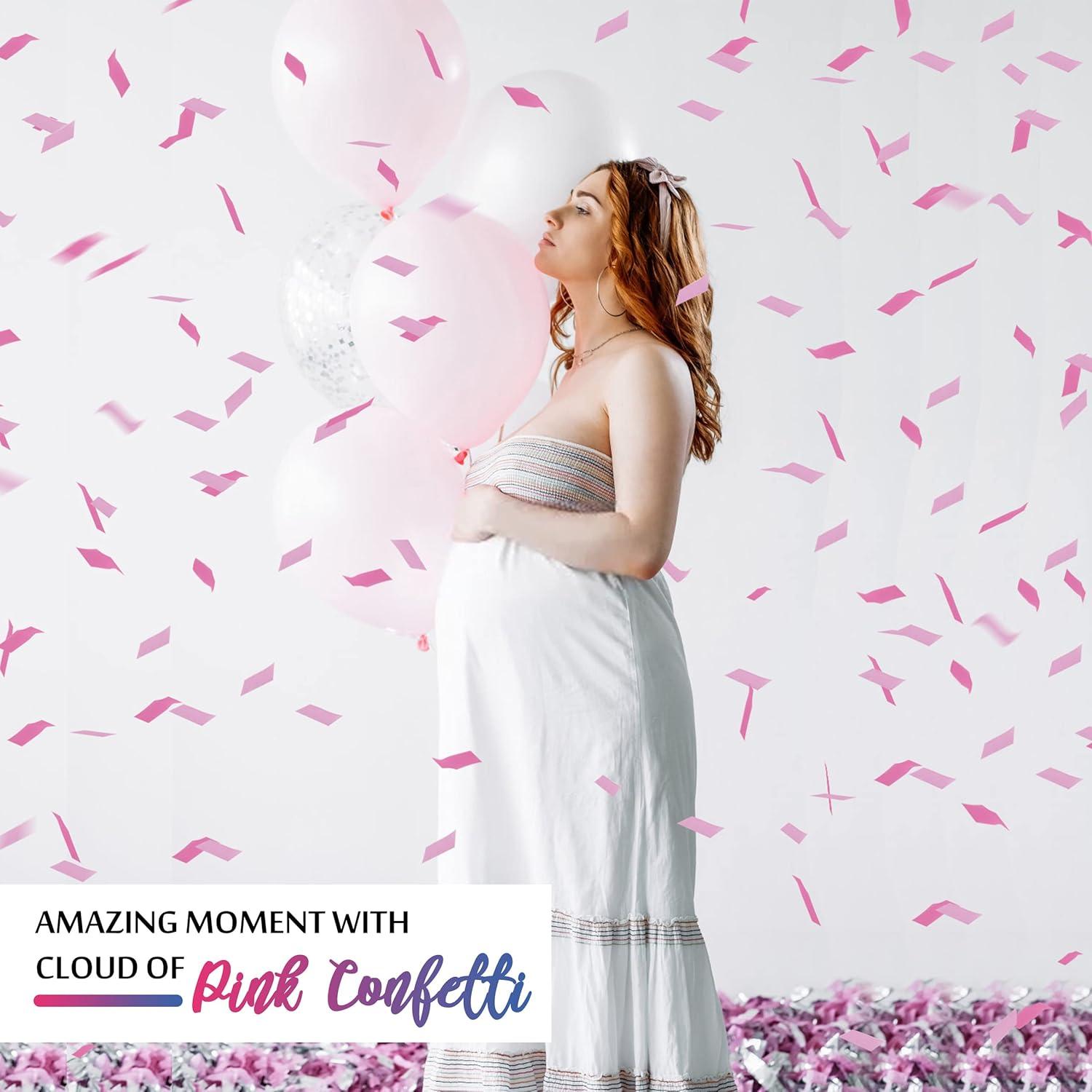 Cañón de Confeti Rosa DOUKEE 30g Biodegradable 2 Set