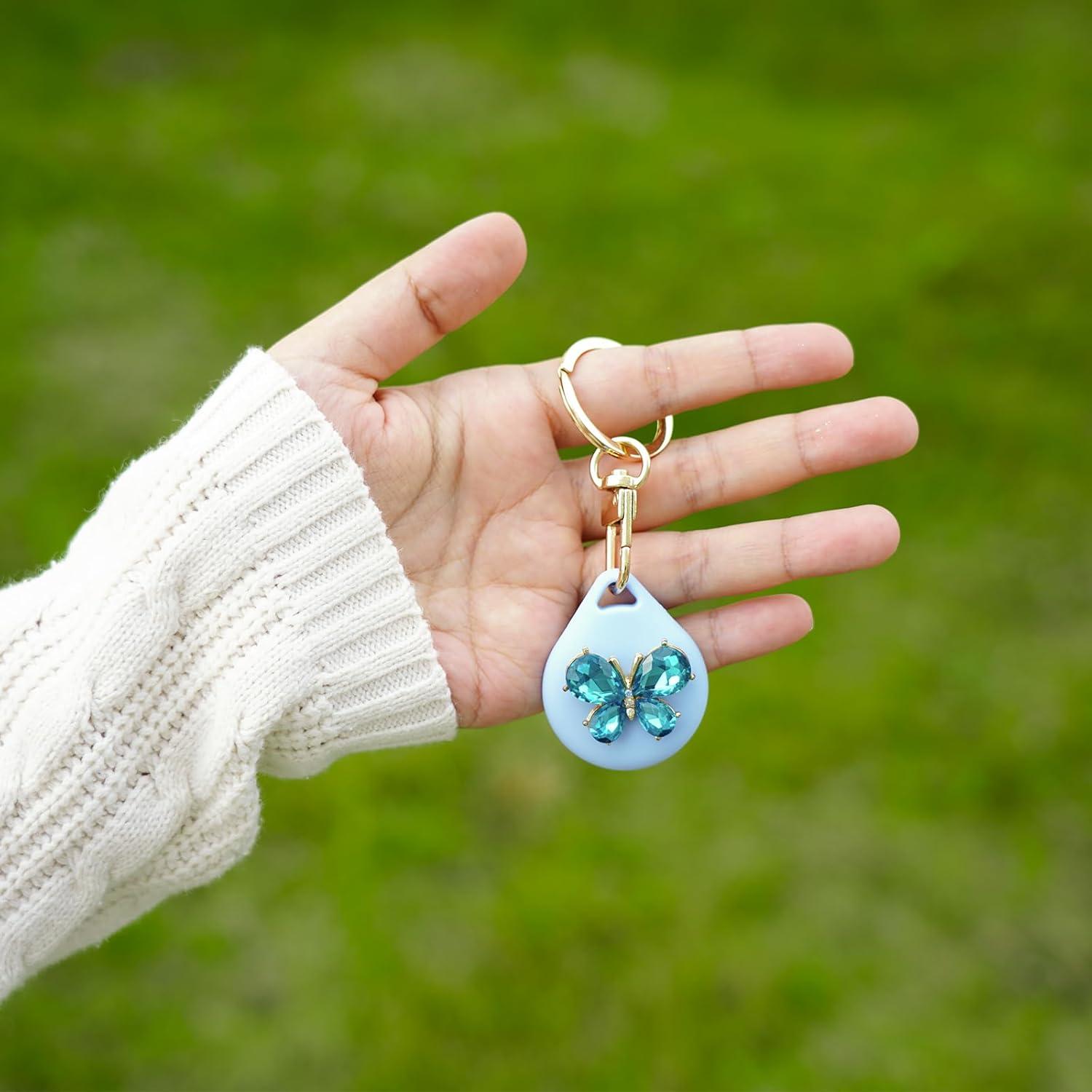 Soportes de Collar para Niñas XEEWEN - 2 Piezas Mariposa Rosa Azul