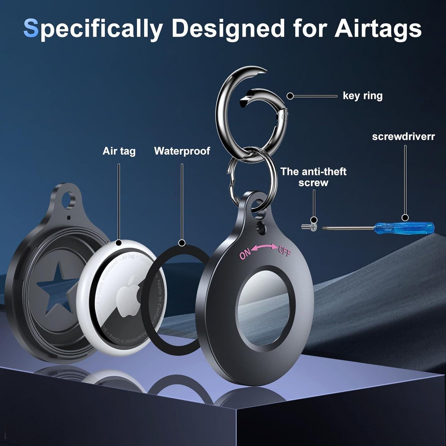 Soporte de Metal Aluminio HAOXEN para Airtag 2 Unidades IPX8