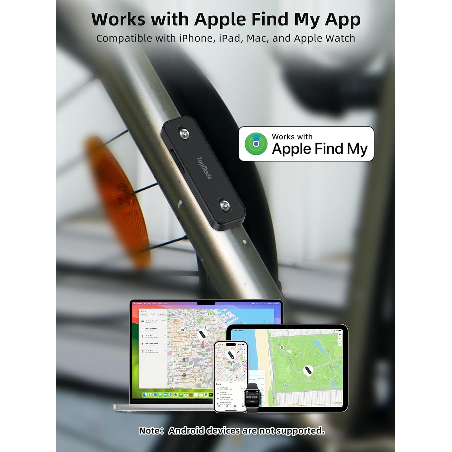 Localizador de Bicicleta TopMade GPS Impermeable Negro