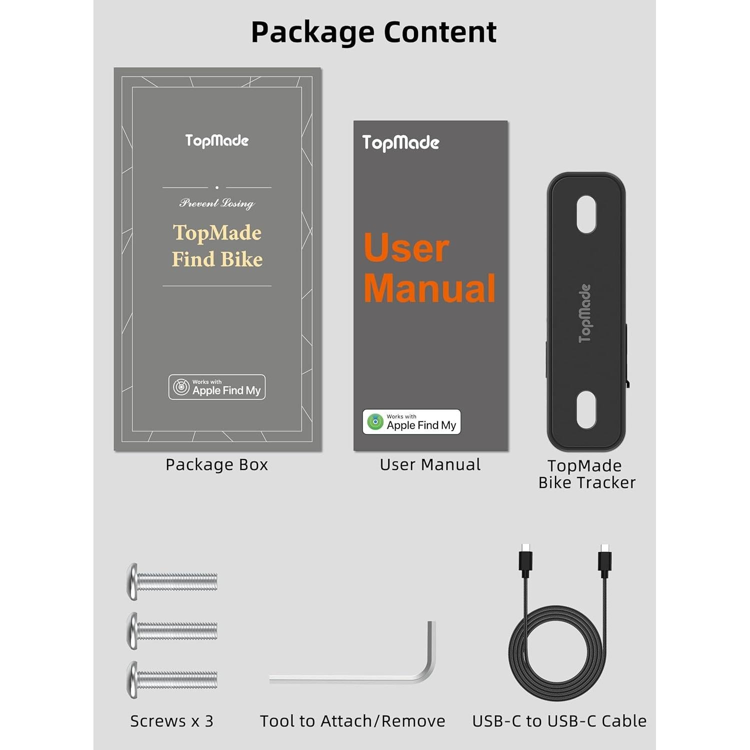 Localizador de Bicicleta TopMade GPS Impermeable Negro