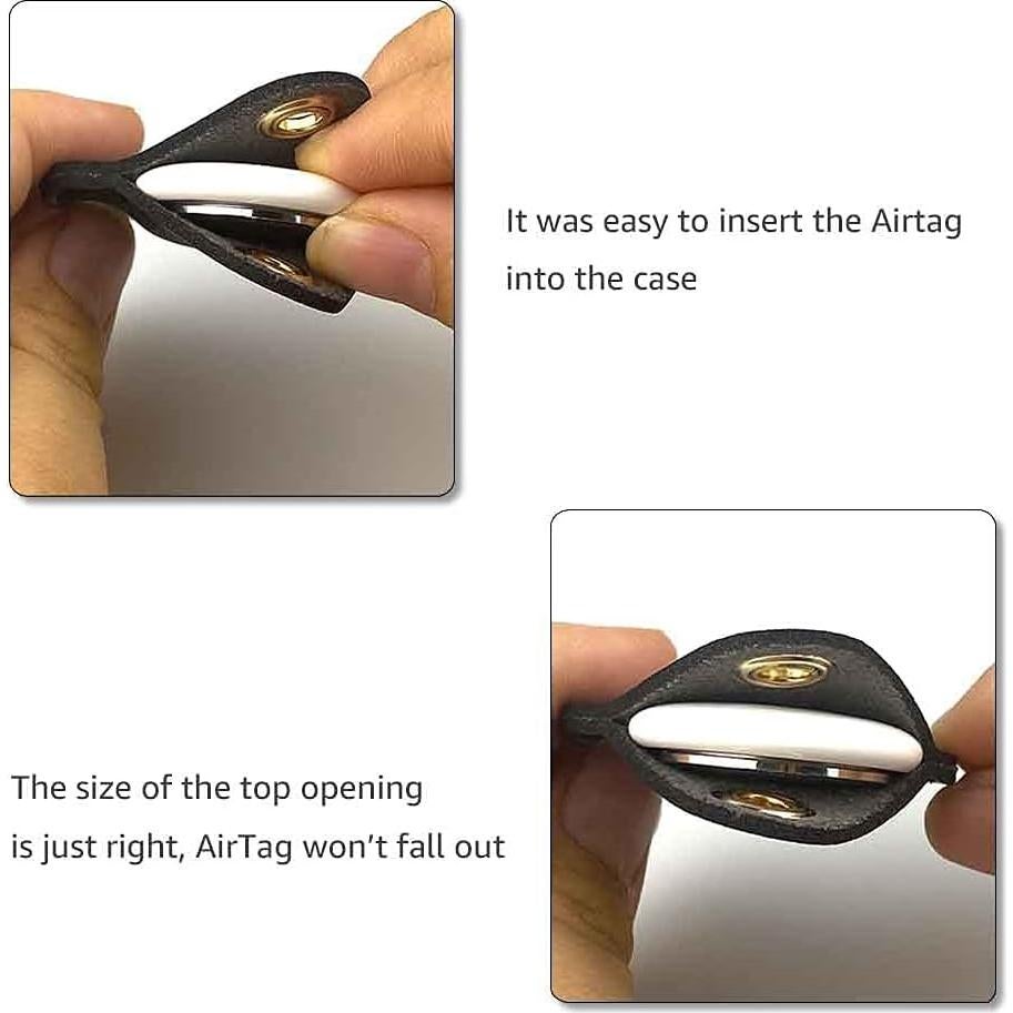 Funda de Cuero para AirTag ThingsBag - Paquete de 2, Impermeable