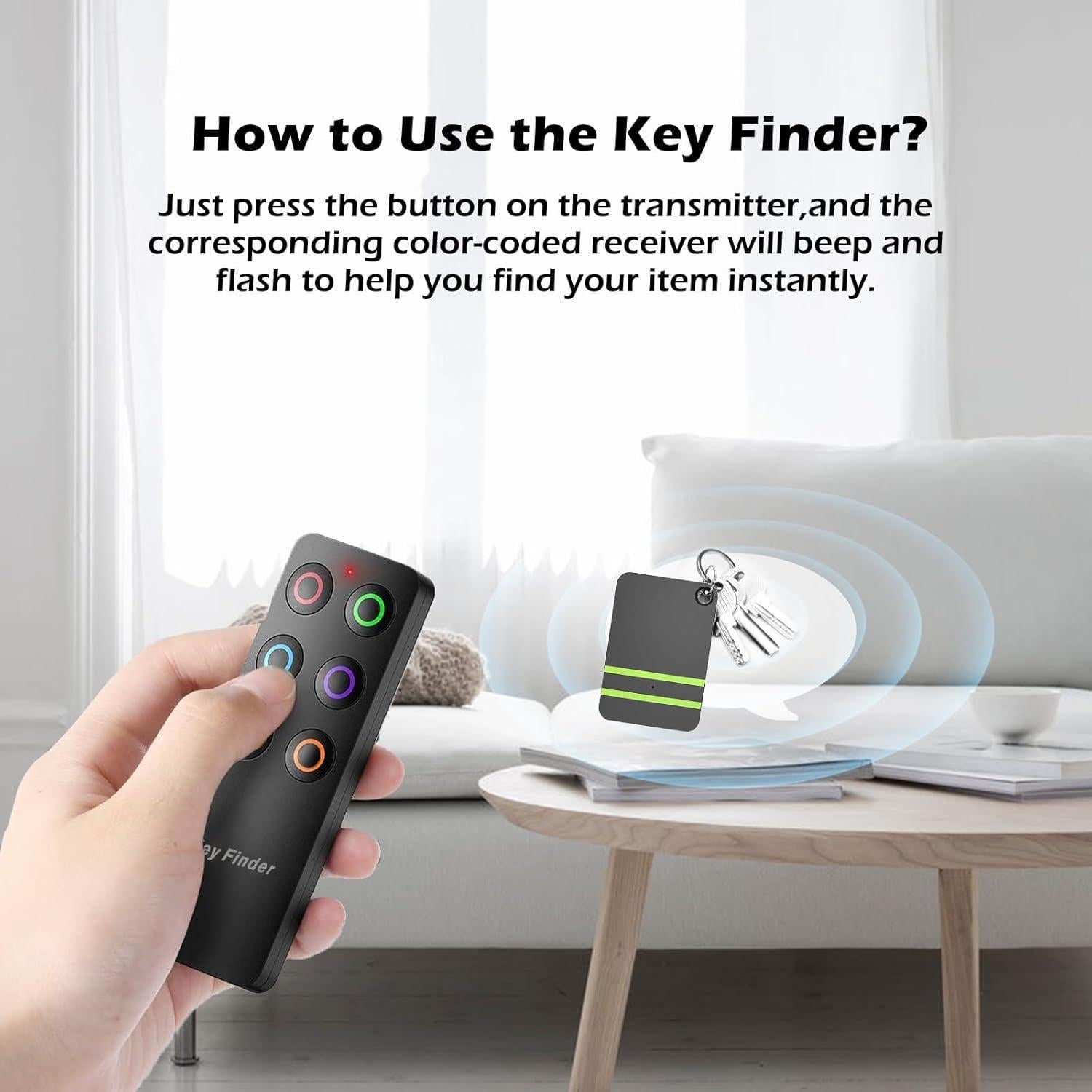 Localizador de Claves NexusLab RF 433, 6 Receptores, 85dB