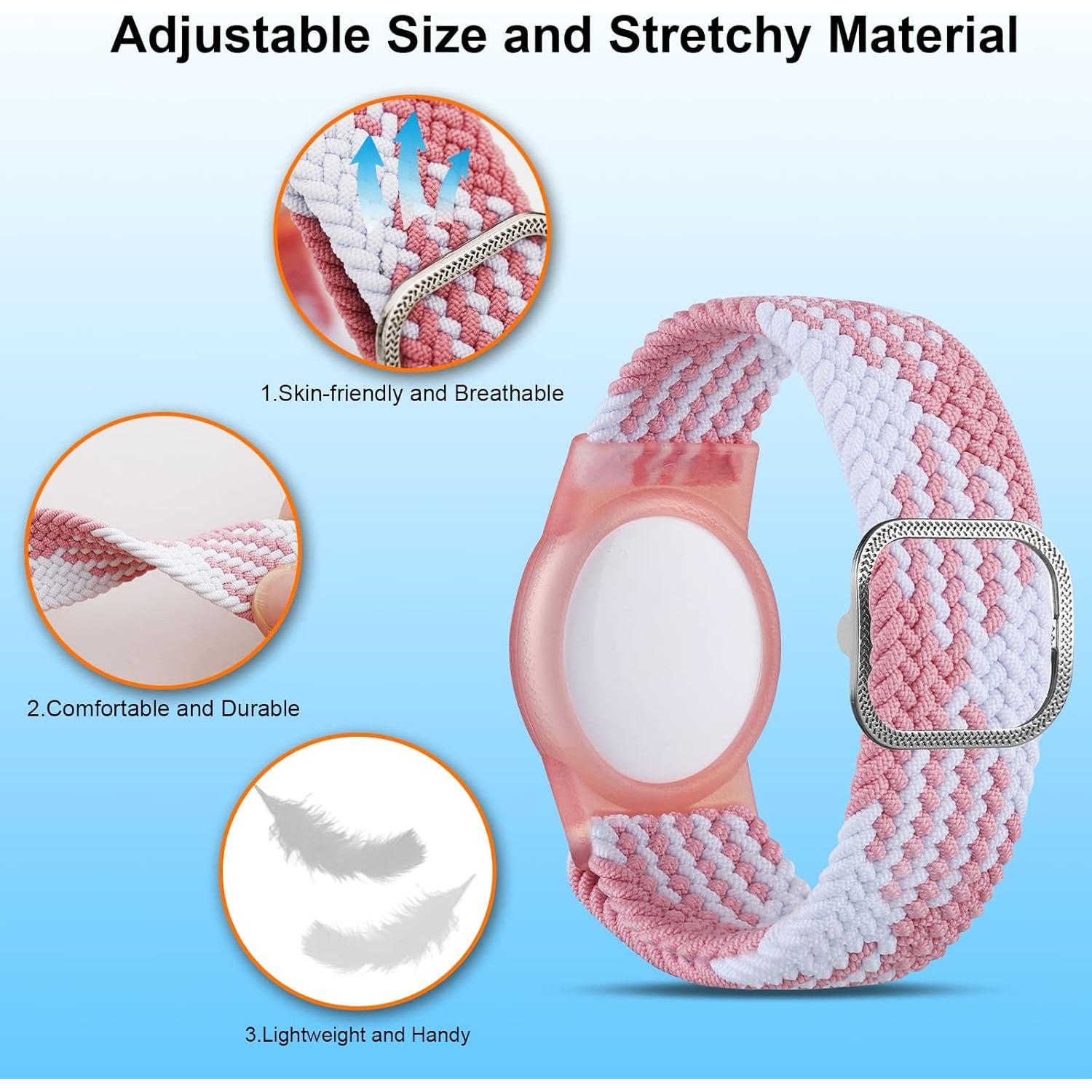 Pulsera Ajustable Yizhet para AirTag - Nylon Suave 37.85-60.45 cm