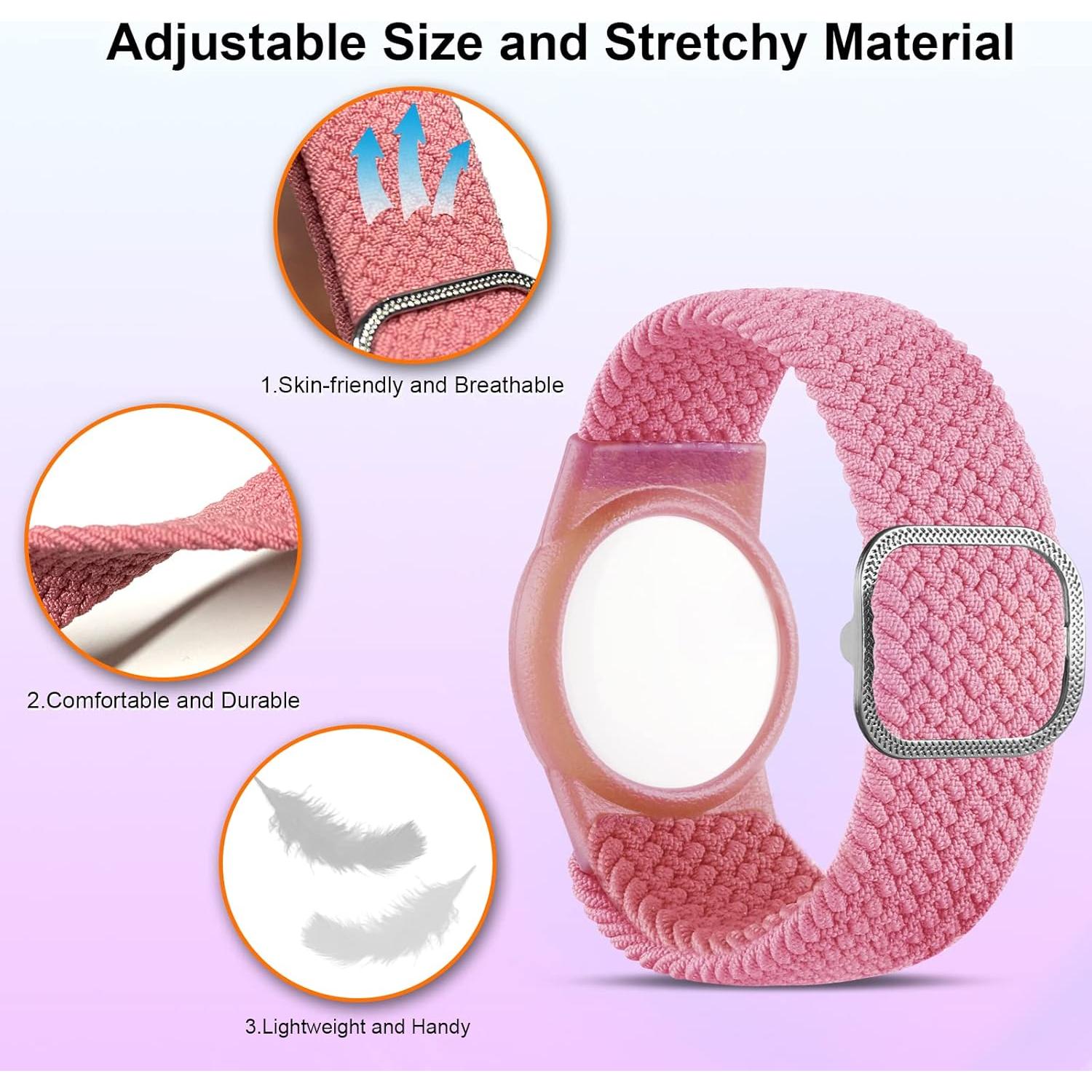 Pulsera Ajustable Yizhet para AirTag - Nylon Suave 37.85-60.45 cm